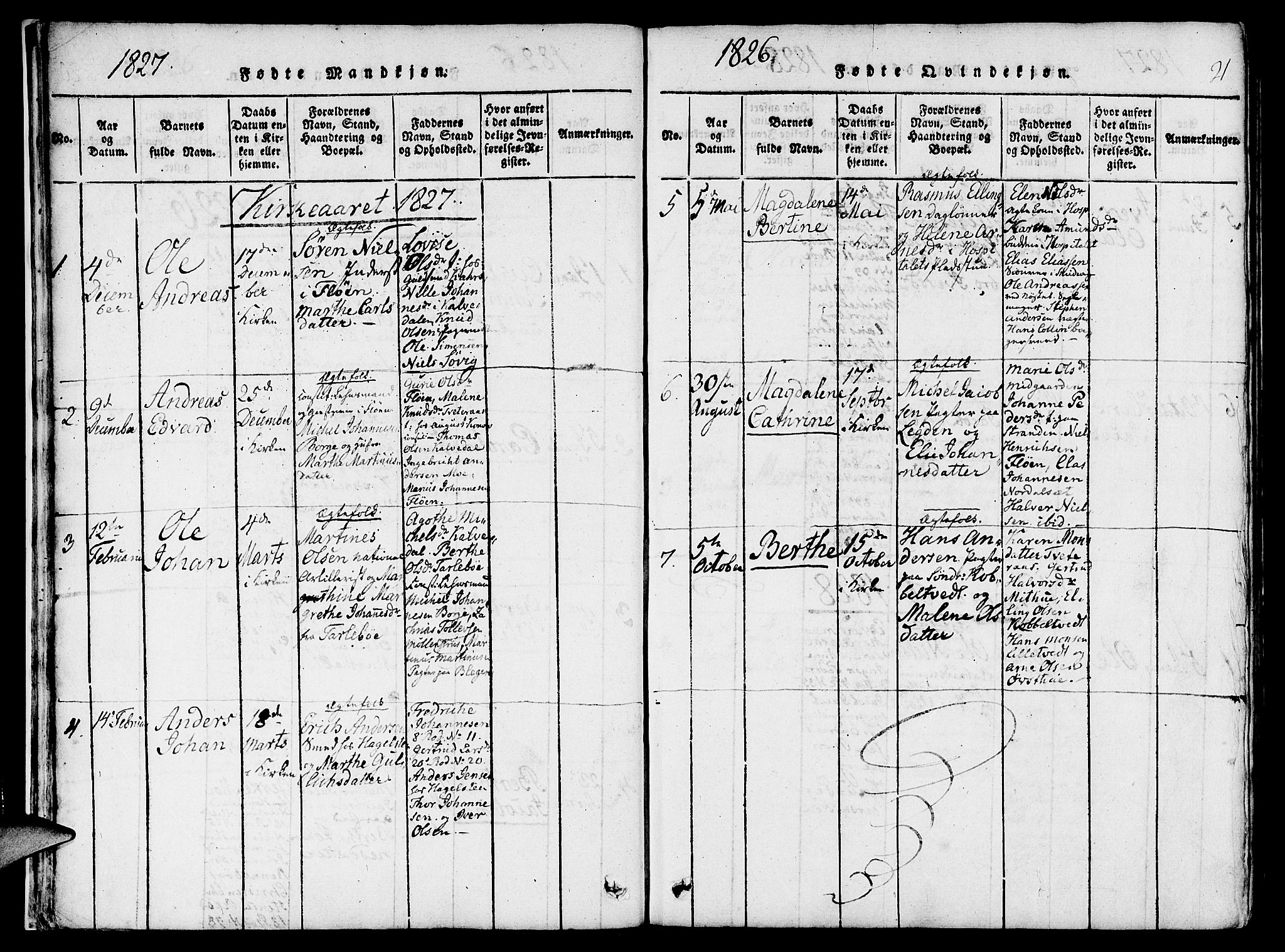 St. Jørgens hospital og Årstad sokneprestembete, SAB/A-99934: Parish register (official) no. A 3, 1815-1843, p. 21