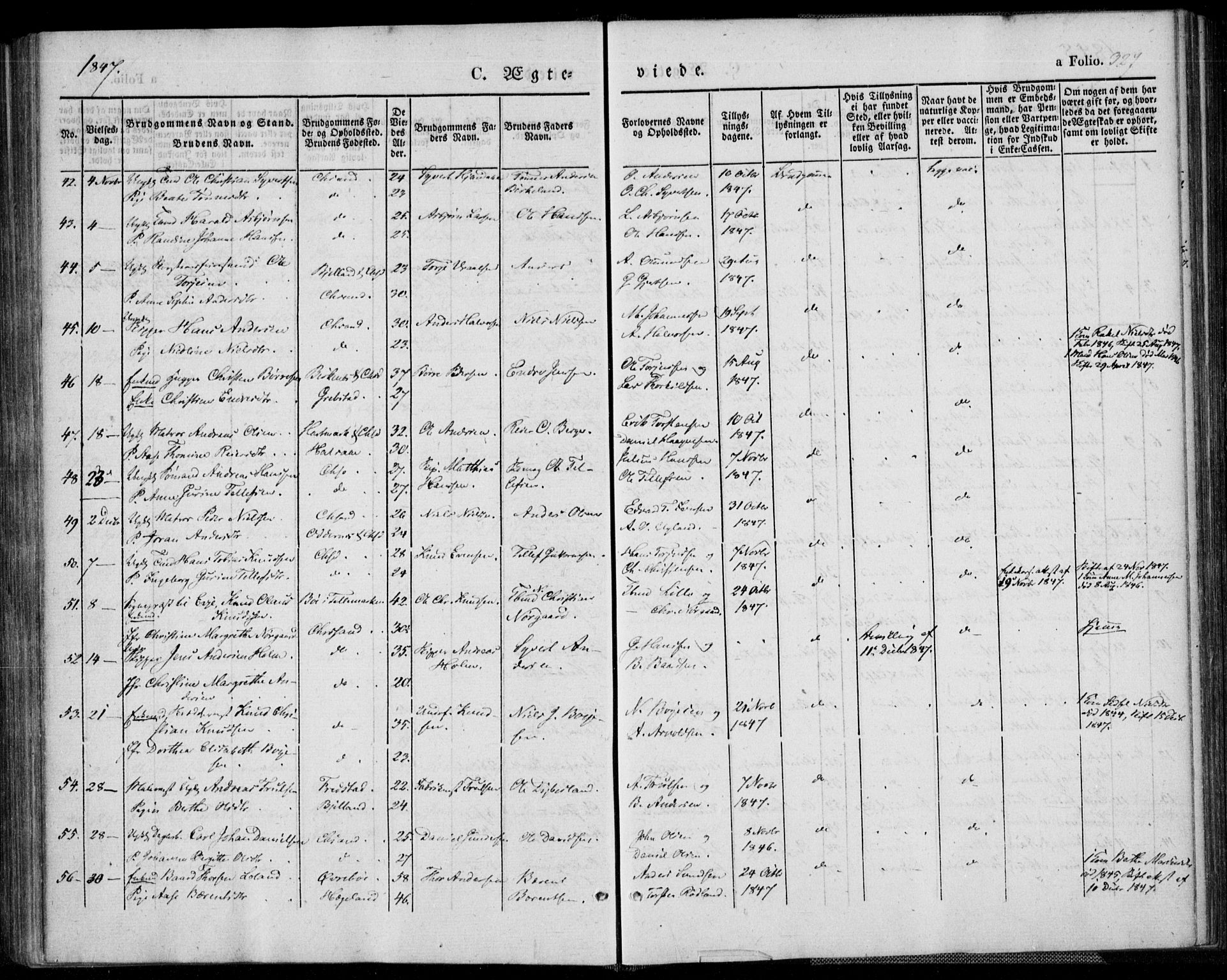 Kristiansand domprosti, AV/SAK-1112-0006/F/Fa/L0013: Parish register (official) no. A 13, 1842-1851, p. 327