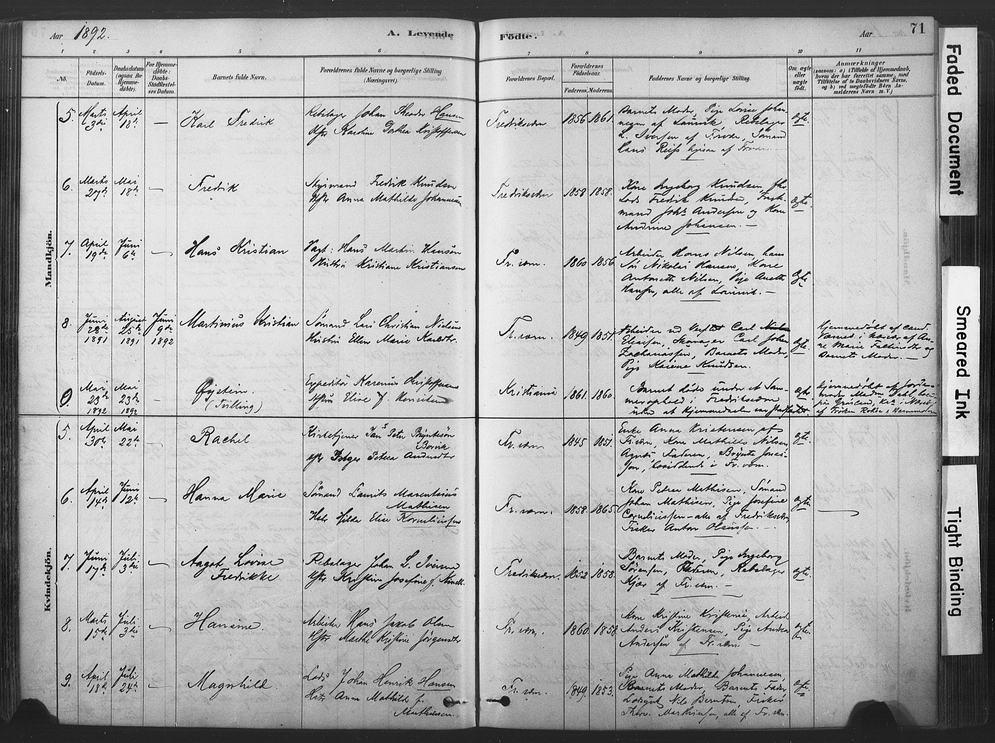 Stavern kirkebøker, AV/SAKO-A-318/F/Fa/L0008: Parish register (official) no. 8, 1878-1905, p. 71