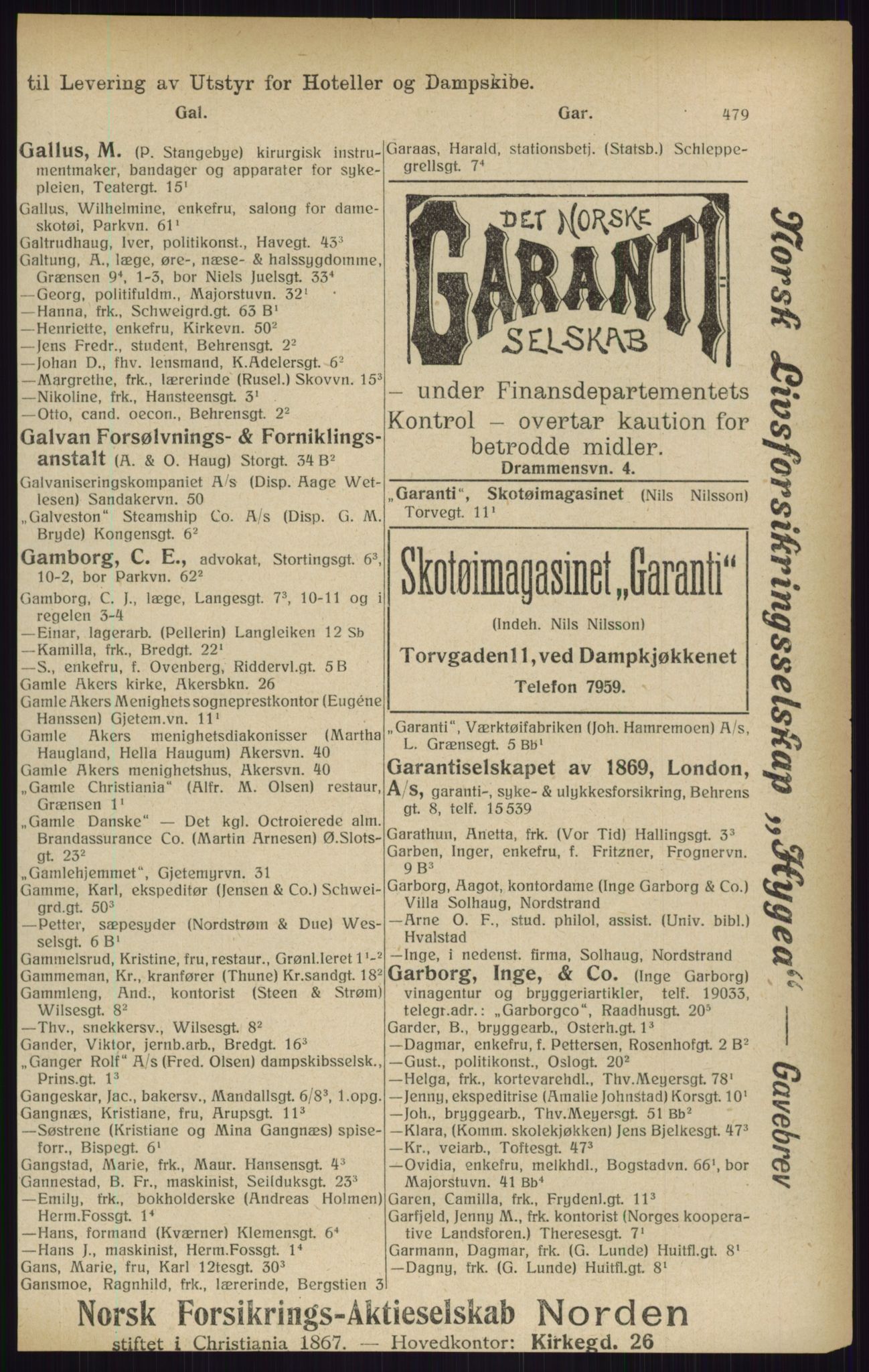 Kristiania/Oslo adressebok, PUBL/-, 1916, p. 479