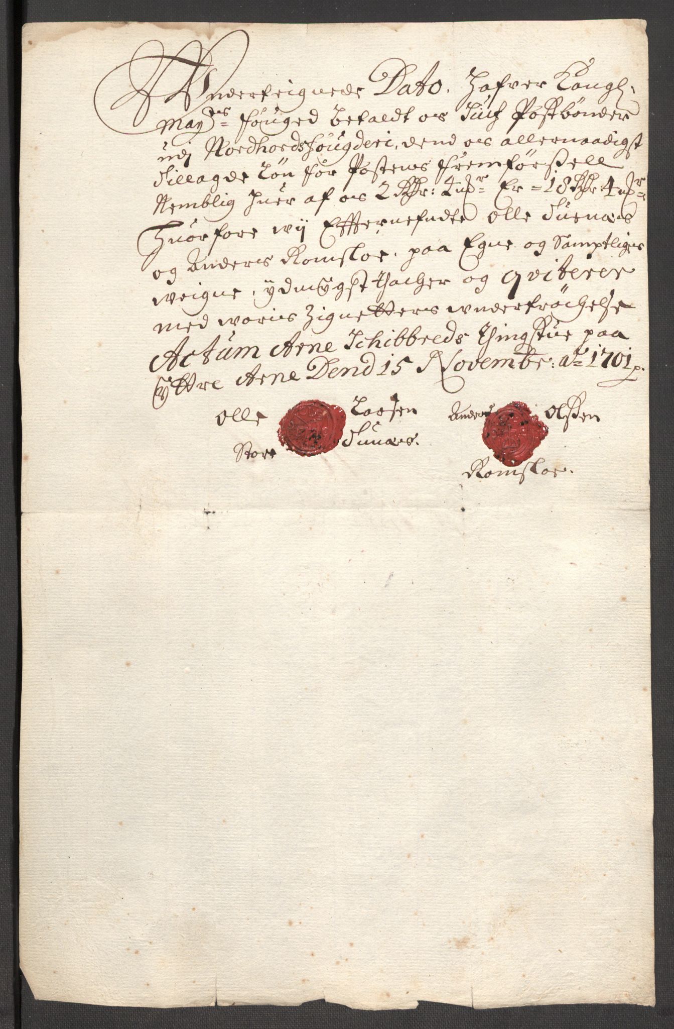 Rentekammeret inntil 1814, Reviderte regnskaper, Fogderegnskap, AV/RA-EA-4092/R51/L3185: Fogderegnskap Nordhordland og Voss, 1700-1701, p. 425