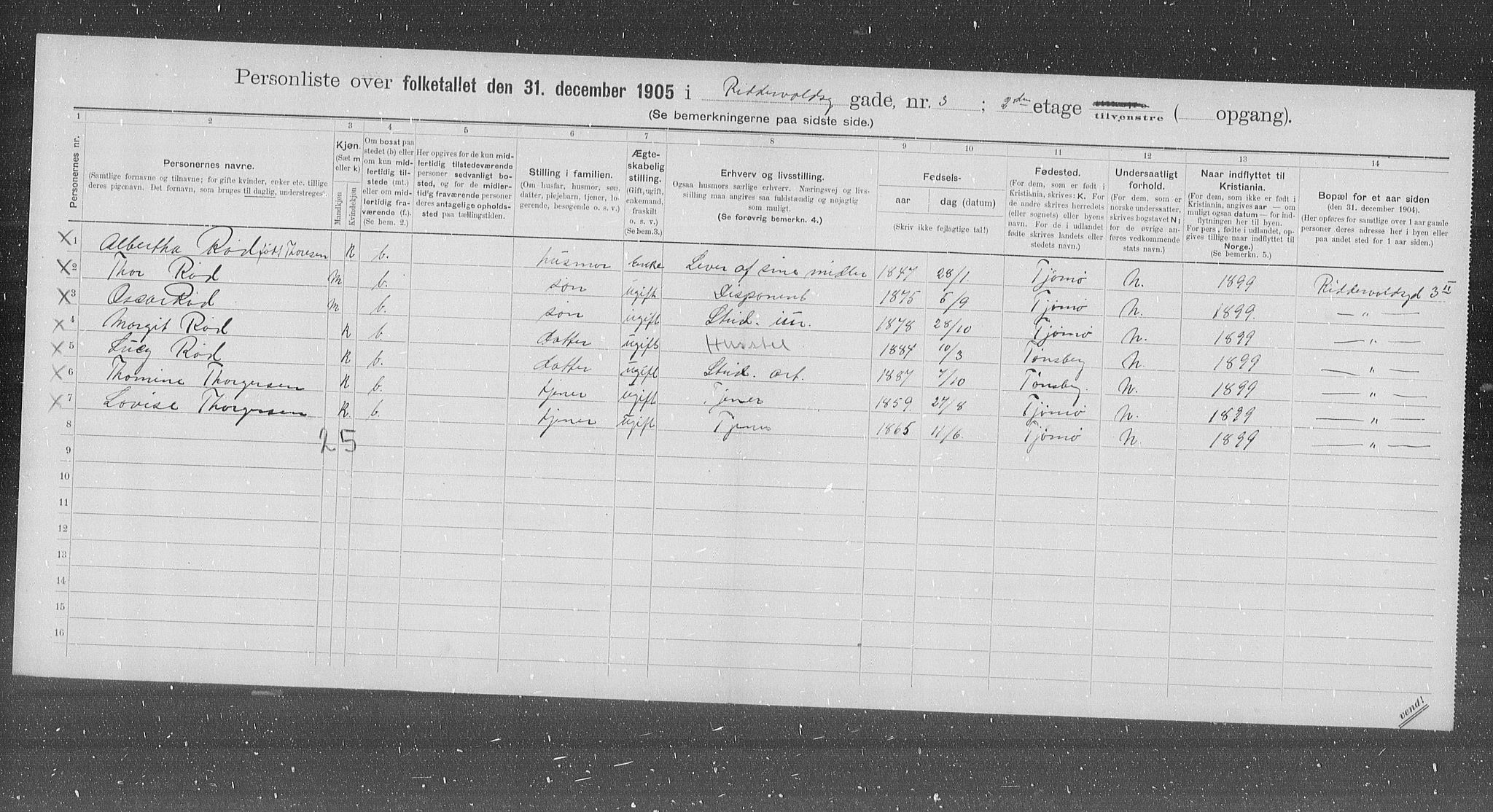 OBA, Municipal Census 1905 for Kristiania, 1905, p. 43730