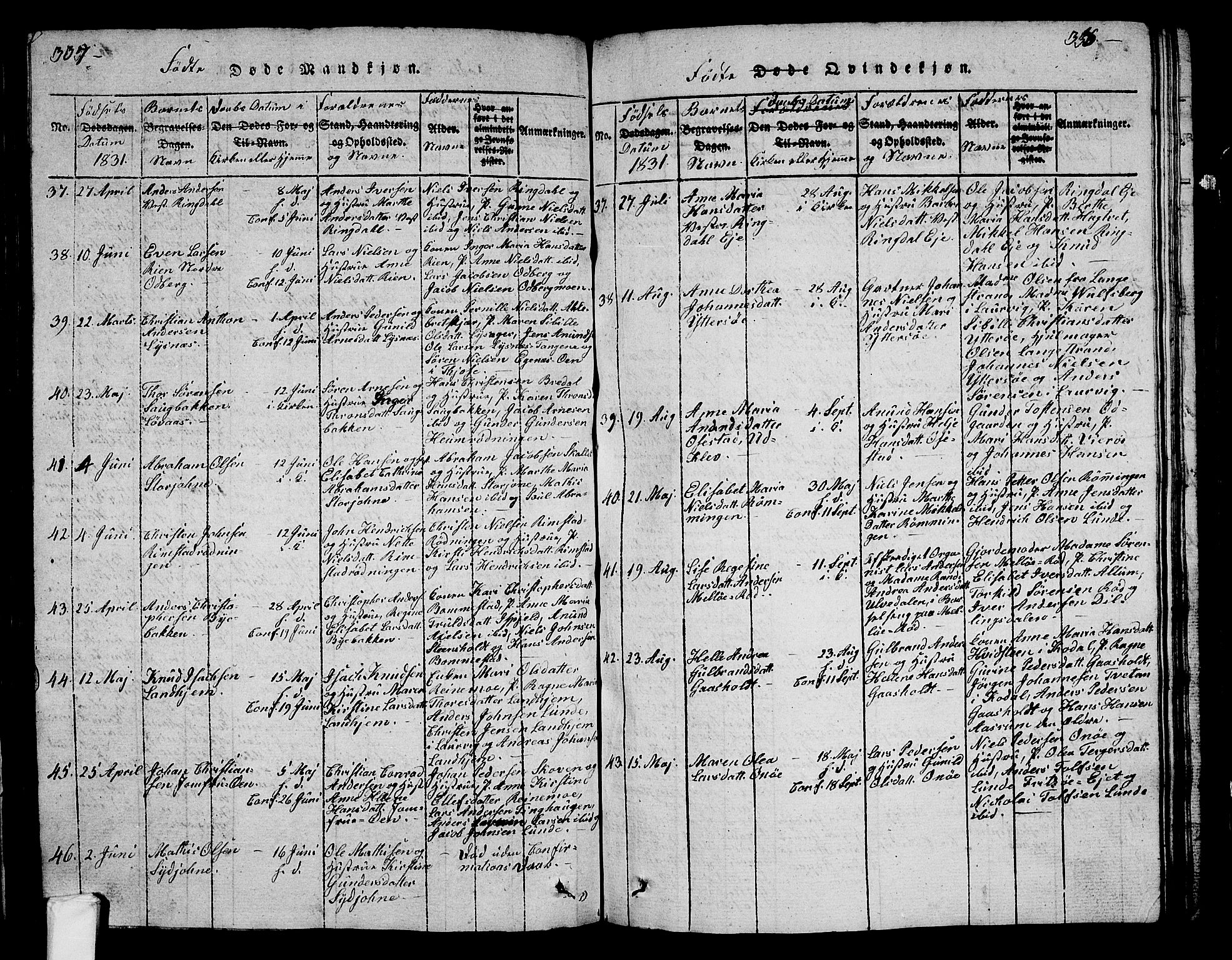Hedrum kirkebøker, SAKO/A-344/G/Ga/L0003: Parish register (copy) no. I 3, 1817-1835, p. 337-338