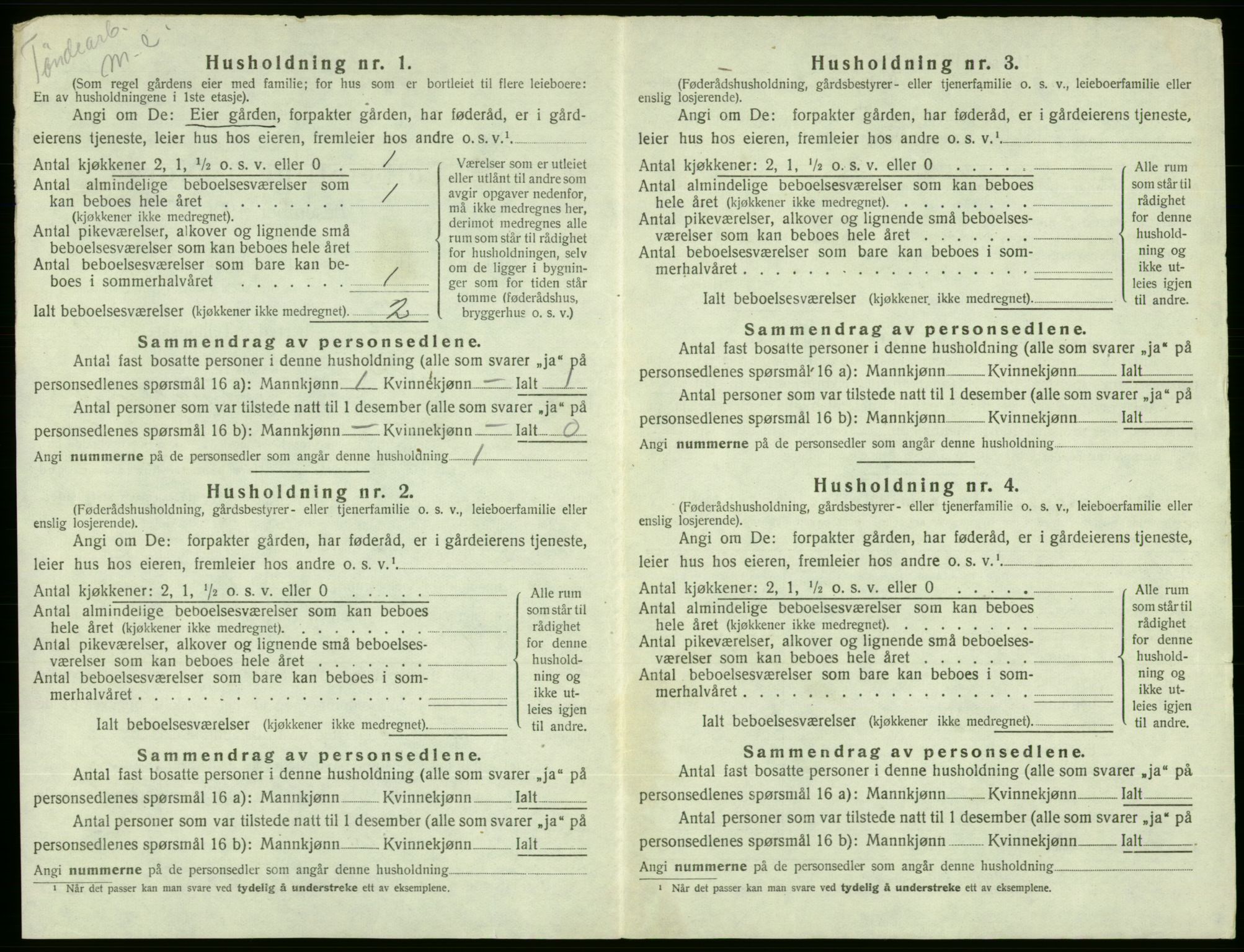 SAB, 1920 census for Ølen, 1920, p. 742