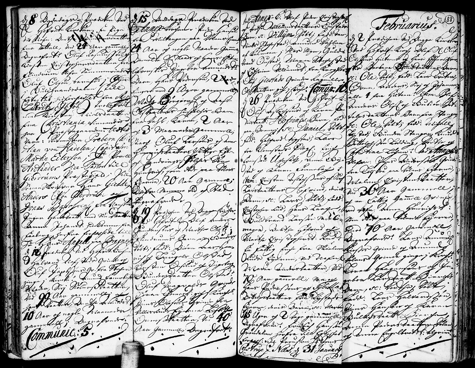 Ullensaker prestekontor Kirkebøker, AV/SAO-A-10236a/F/Fa/L0001: Parish register (official) no. I 1, 1689-1701, p. 88