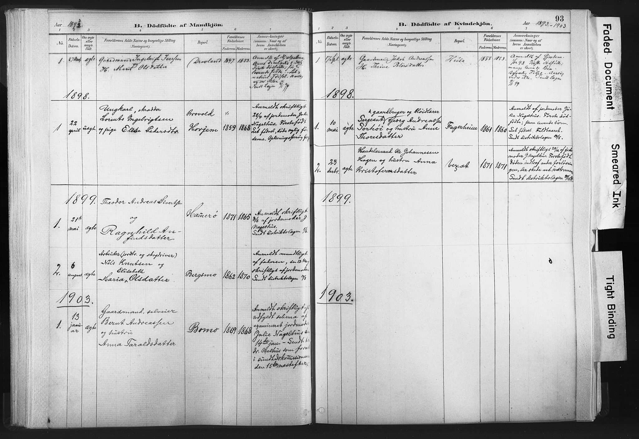 Ministerialprotokoller, klokkerbøker og fødselsregistre - Nord-Trøndelag, SAT/A-1458/749/L0474: Parish register (official) no. 749A08, 1887-1903, p. 93