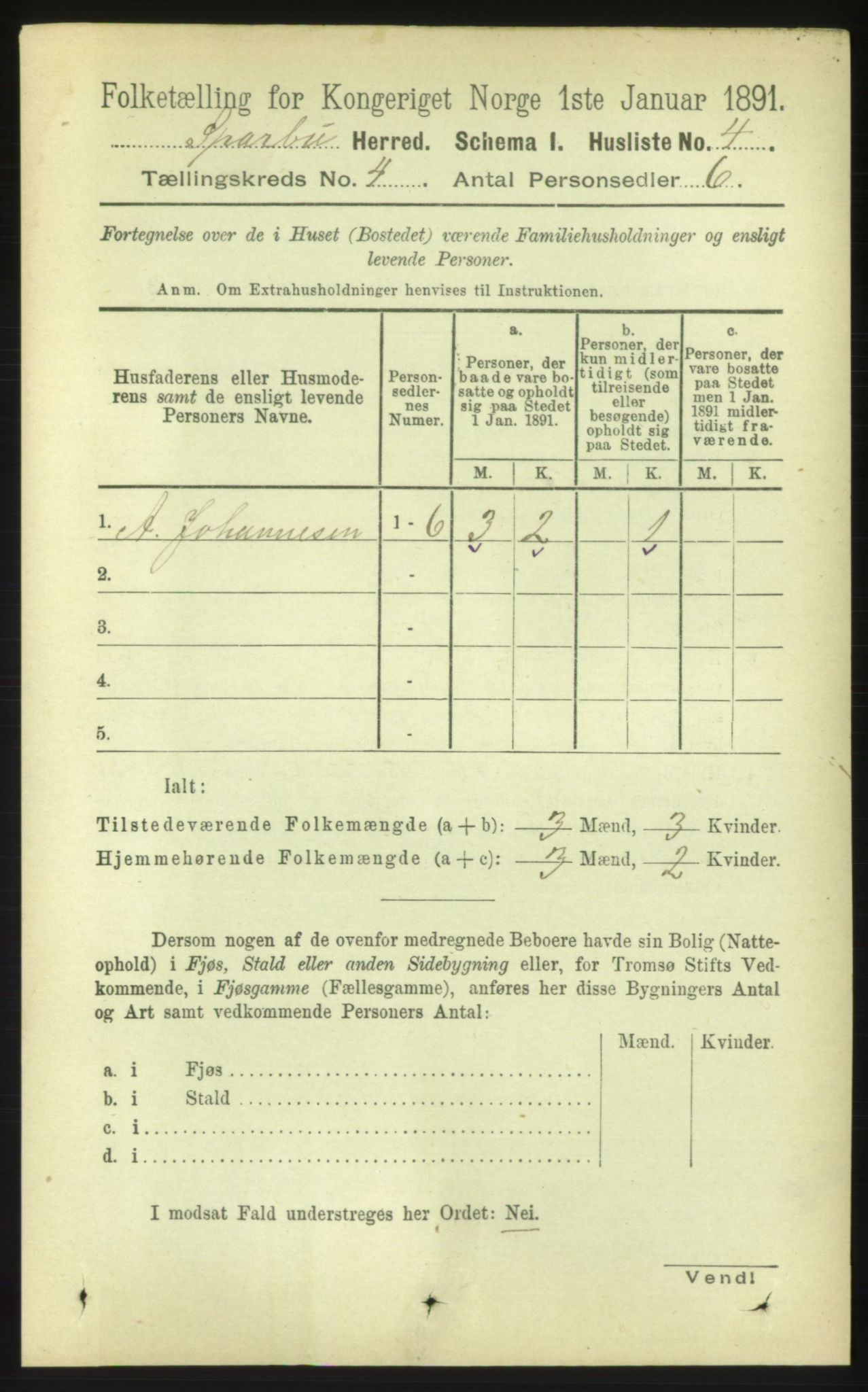 RA, 1891 census for 1731 Sparbu, 1891, p. 1325