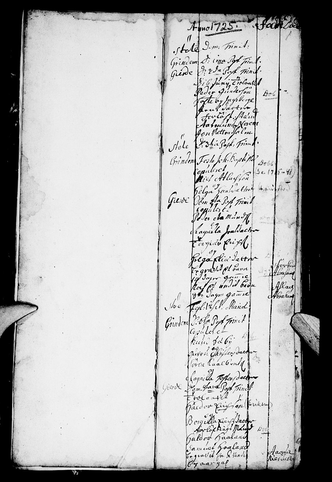 Etne sokneprestembete, SAB/A-75001/H/Haa: Parish register (official) no. A 2, 1725-1755, p. 1