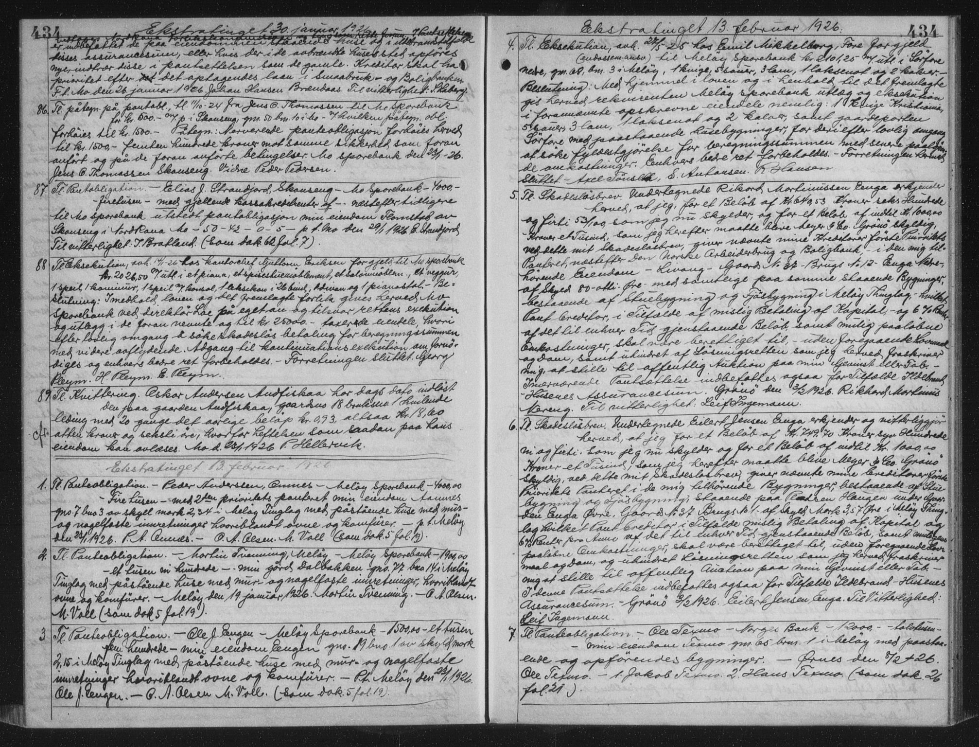 Rana sorenskriveri , AV/SAT-A-1108/1/2/2C/L0018: Mortgage book no. 18, 1923-1928, p. 434, Deed date: 13.02.1926