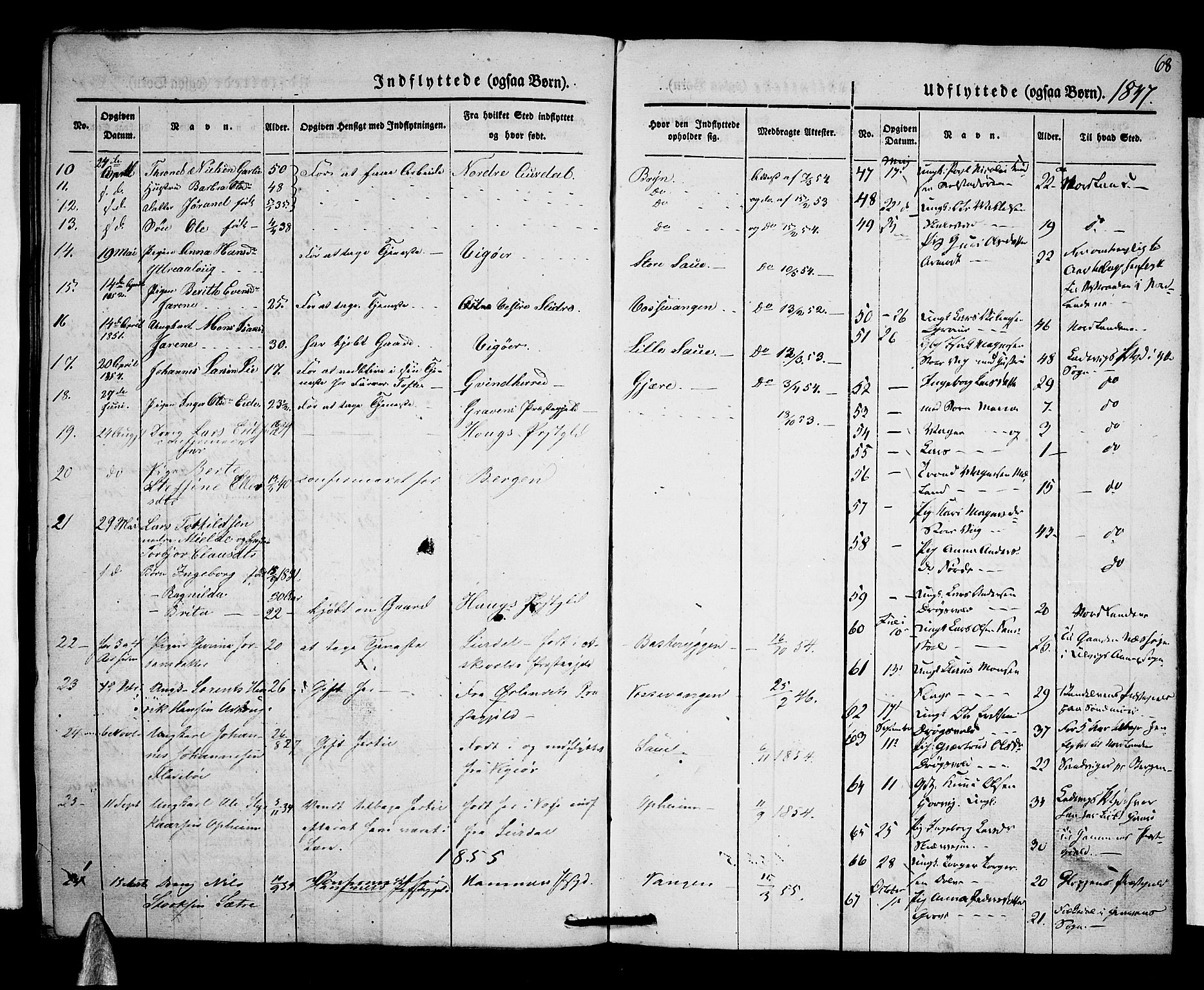 Voss sokneprestembete, SAB/A-79001/H/Haa: Parish register (official) no. A 15, 1845-1855, p. 68