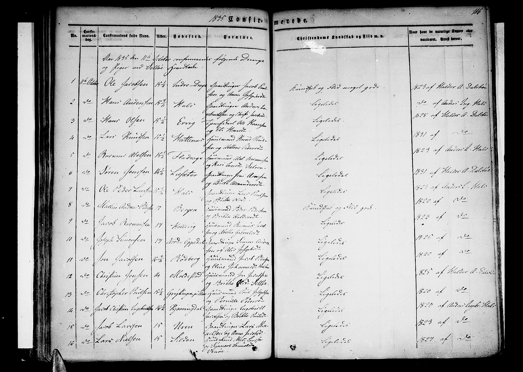 Selje sokneprestembete, SAB/A-99938/H/Ha/Haa/Haaa: Parish register (official) no. A 9, 1829-1844, p. 116
