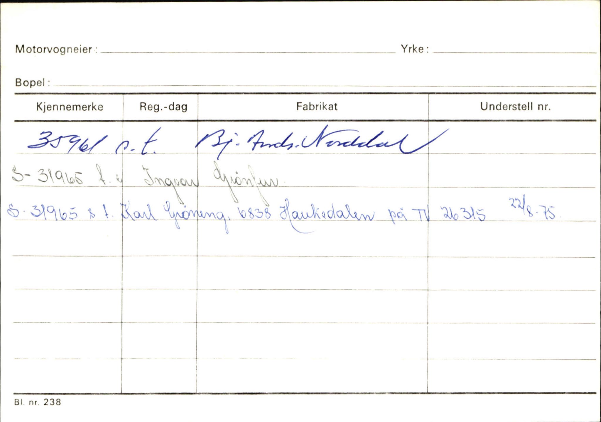 Statens vegvesen, Sogn og Fjordane vegkontor, AV/SAB-A-5301/4/F/L0132: Eigarregister Askvoll A-Å. Balestrand A-Å, 1945-1975, p. 1355