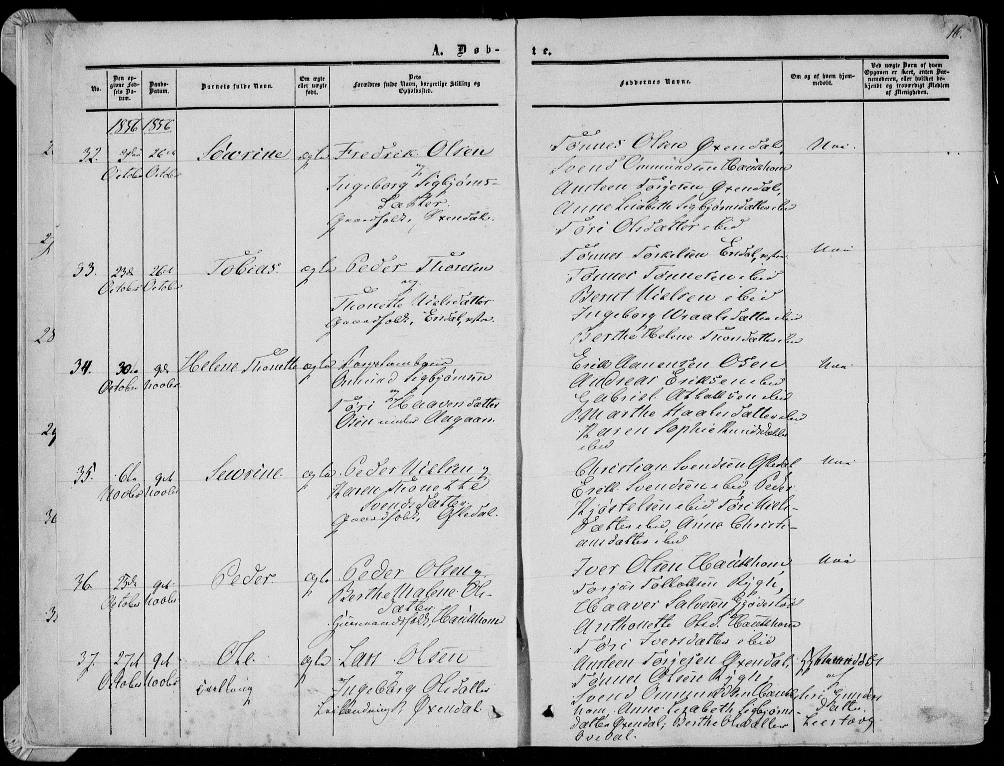 Bakke sokneprestkontor, AV/SAK-1111-0002/F/Fa/Faa/L0006: Parish register (official) no. A 6, 1855-1877, p. 16