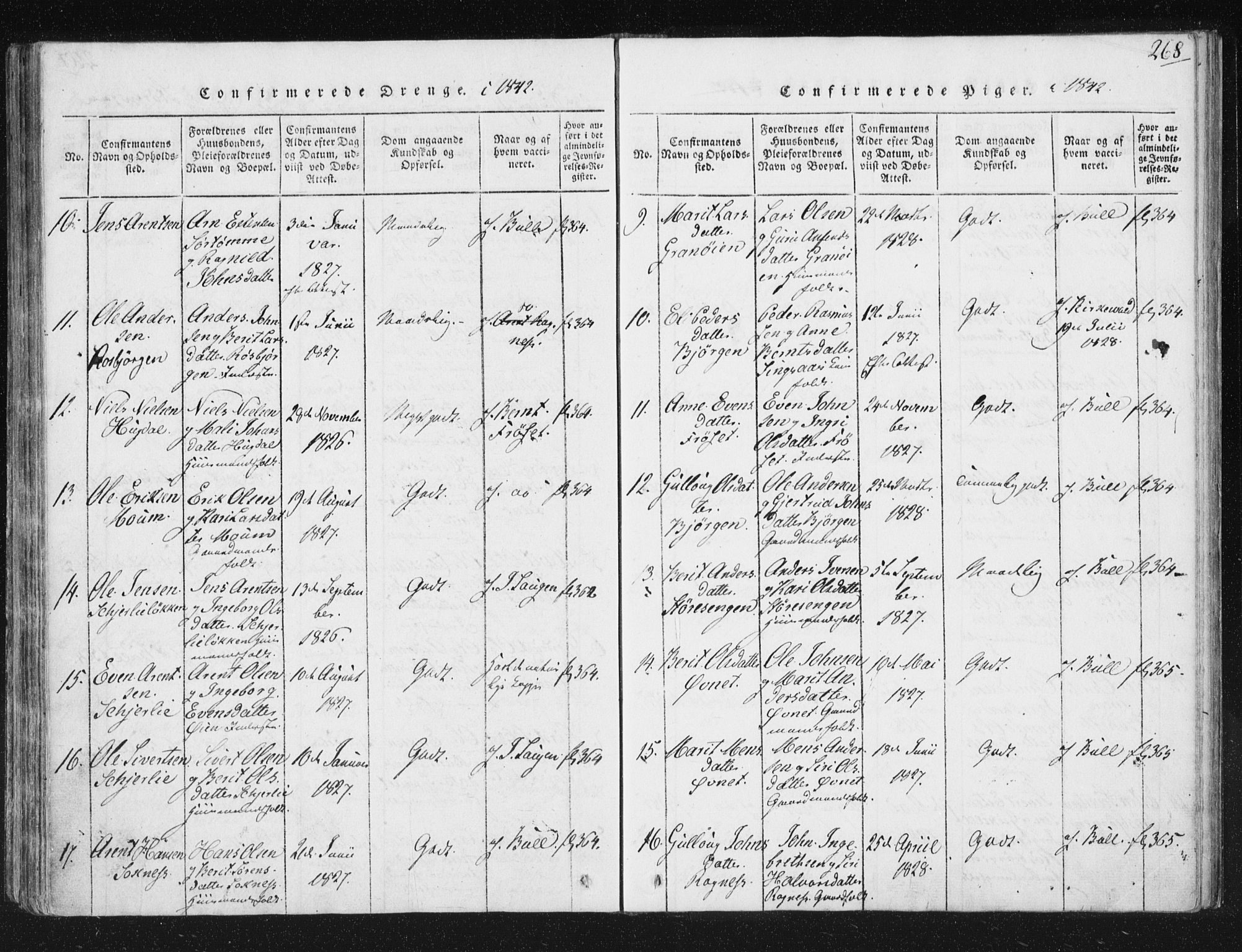 Ministerialprotokoller, klokkerbøker og fødselsregistre - Sør-Trøndelag, SAT/A-1456/687/L0996: Parish register (official) no. 687A04, 1816-1842, p. 268