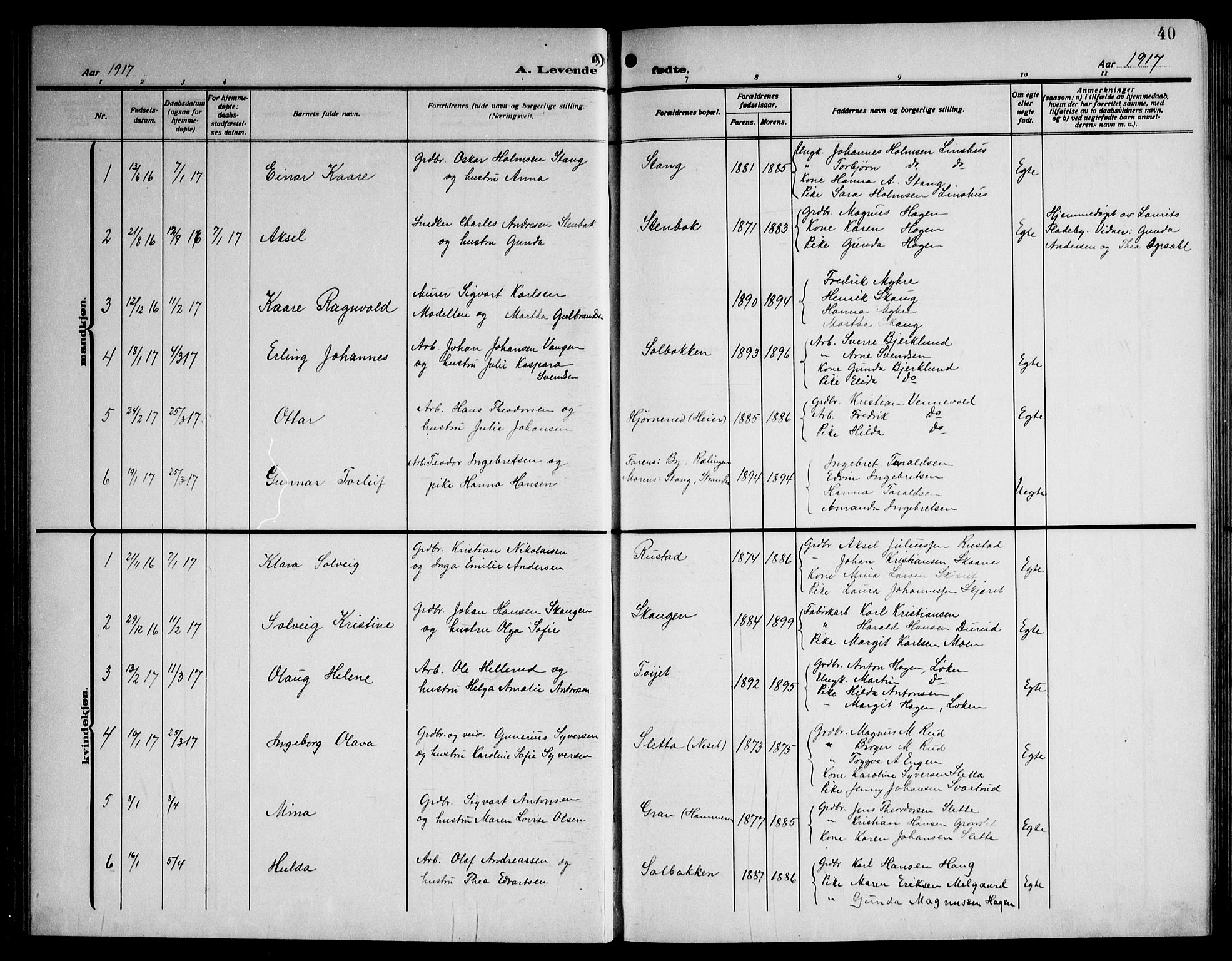 Enebakk prestekontor Kirkebøker, AV/SAO-A-10171c/G/Ga/L0007: Parish register (copy) no. I 7, 1911-1949, p. 40