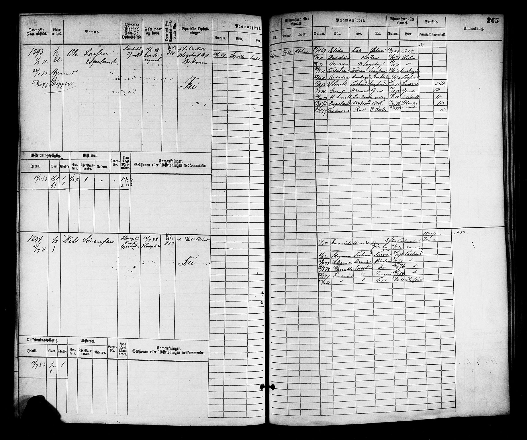 Tvedestrand mønstringskrets, AV/SAK-2031-0011/F/Fb/L0002: Hovedrulle nr 767-1528, R-3, 1868-1900, p. 269