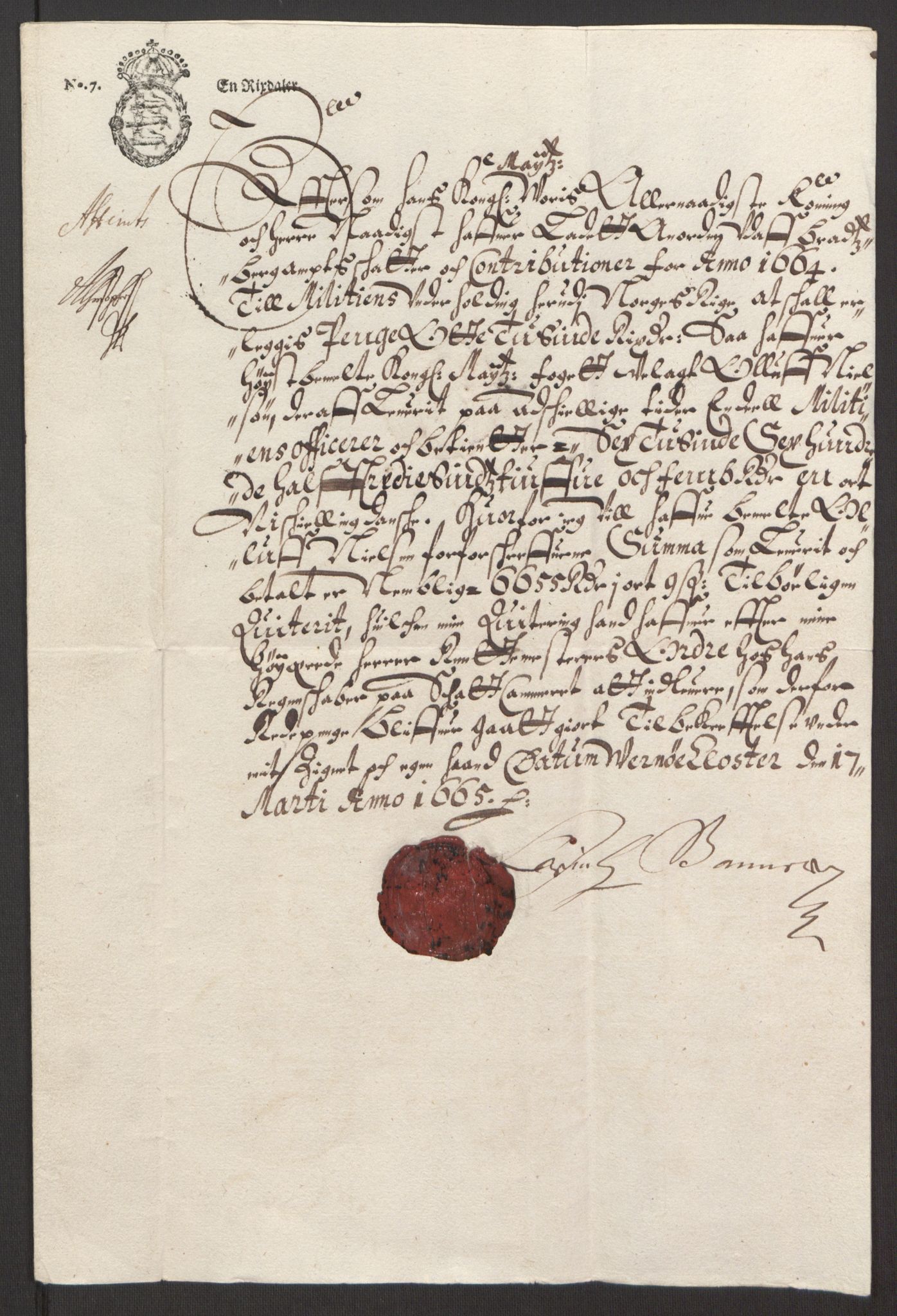 Rentekammeret inntil 1814, Reviderte regnskaper, Fogderegnskap, AV/RA-EA-4092/R35/L2055: Fogderegnskap Øvre og Nedre Telemark, 1664, p. 410