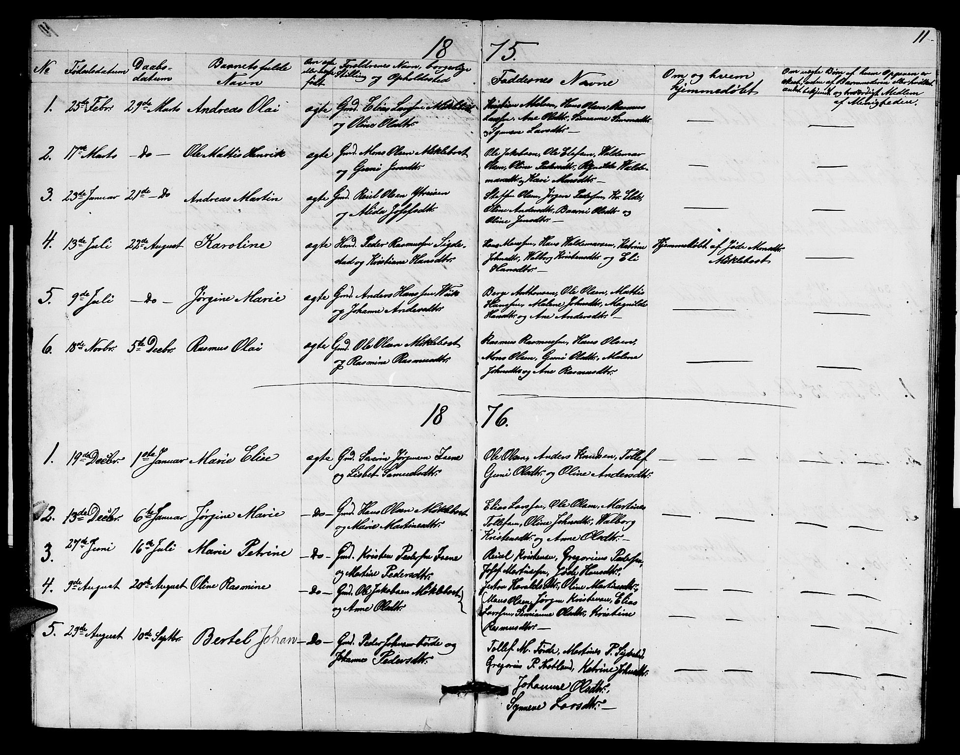 Davik sokneprestembete, AV/SAB-A-79701/H/Hab/Habd/L0001: Parish register (copy) no. D 1, 1866-1891, p. 11