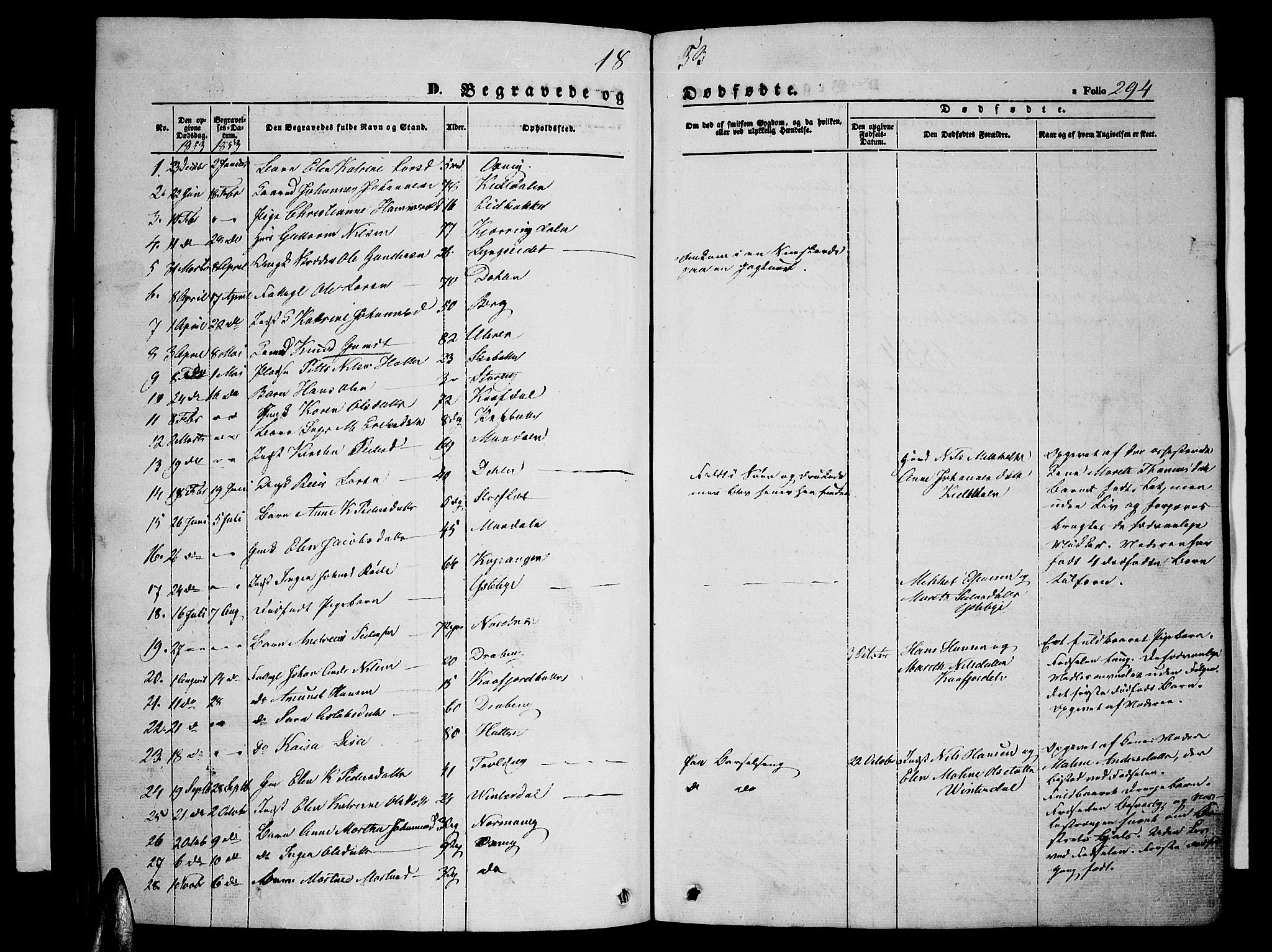 Lyngen sokneprestembete, SATØ/S-1289/H/He/Heb/L0002klokker: Parish register (copy) no. 2, 1839-1860, p. 294