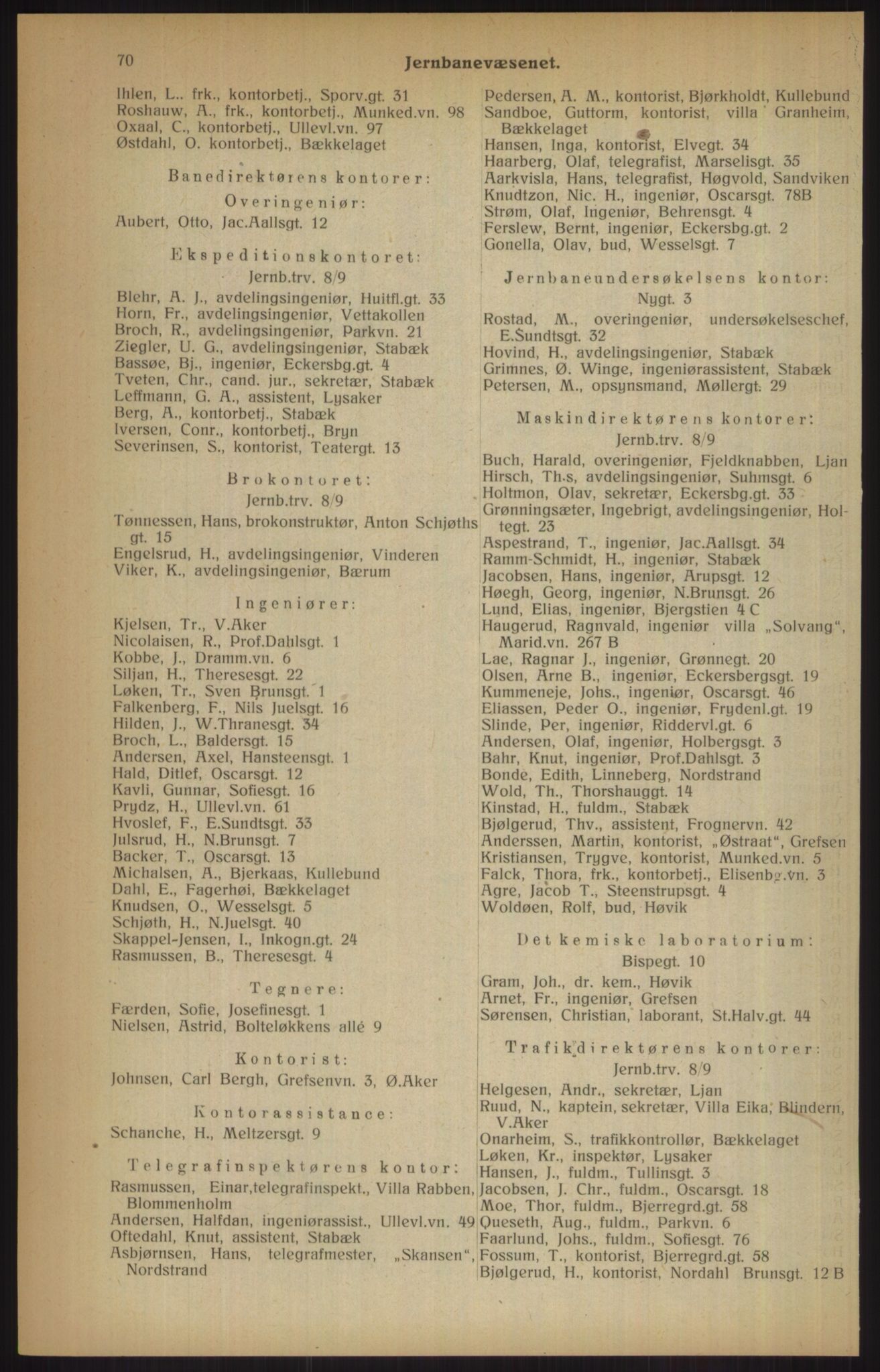 Kristiania/Oslo adressebok, PUBL/-, 1915, p. 70