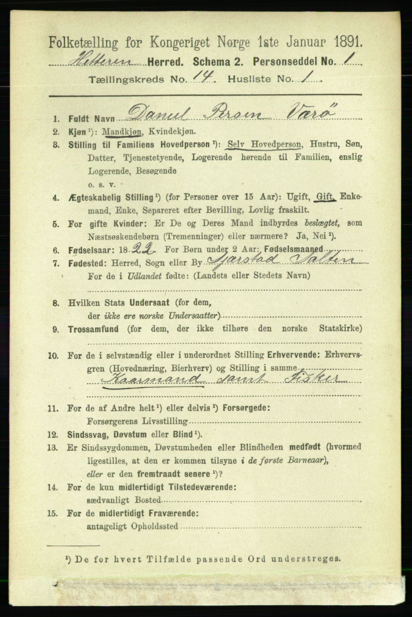 RA, 1891 census for 1617 Hitra, 1891, p. 2977