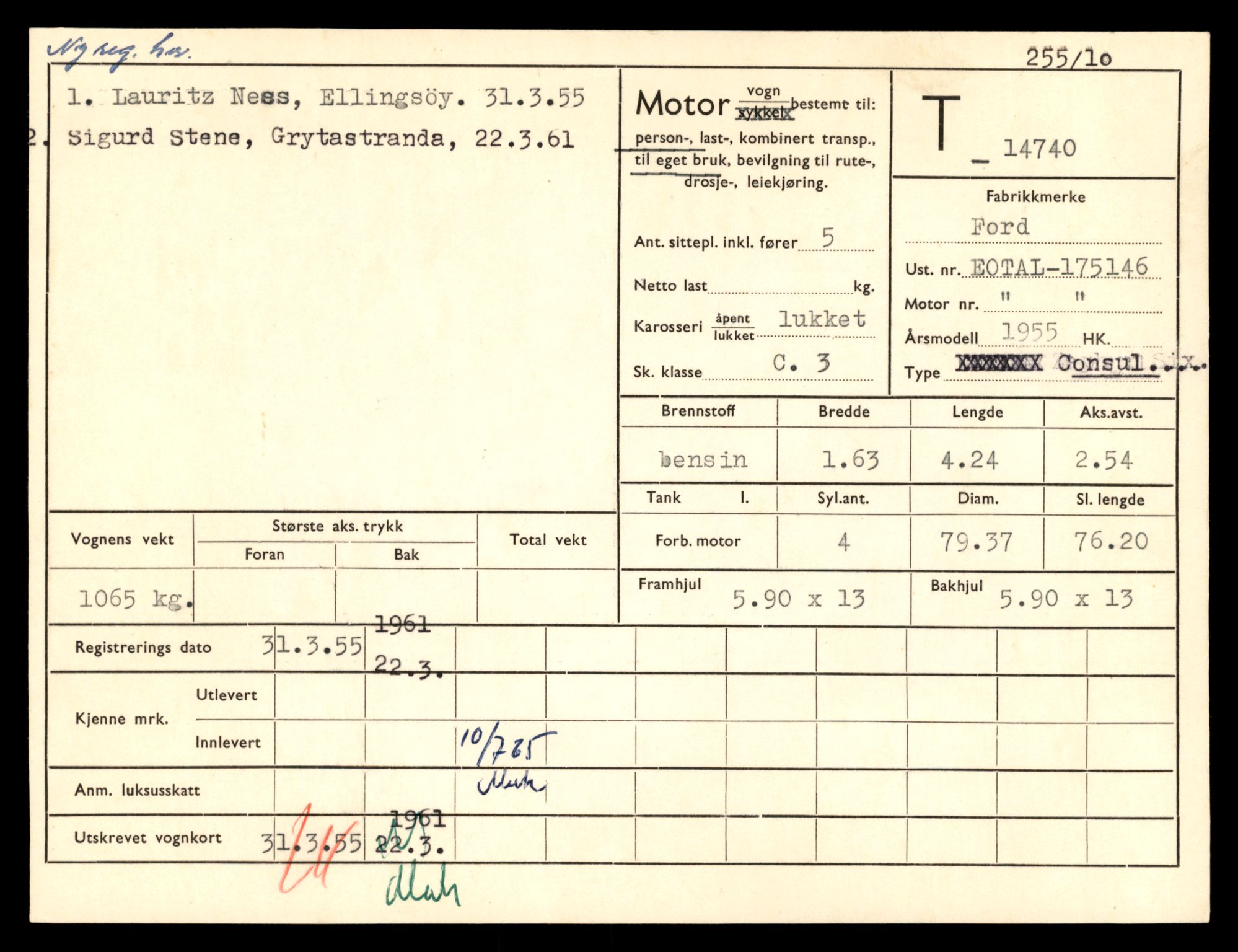 Møre og Romsdal vegkontor - Ålesund trafikkstasjon, AV/SAT-A-4099/F/Fe/L0048: Registreringskort for kjøretøy T 14721 - T 14863, 1927-1998, p. 393