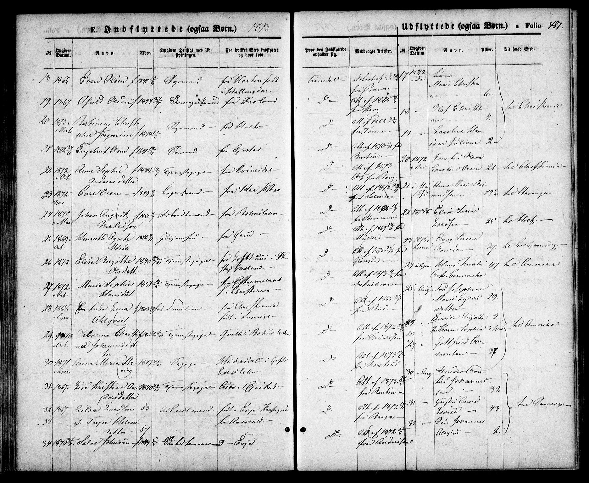 Arendal sokneprestkontor, Trefoldighet, SAK/1111-0040/F/Fa/L0007: Parish register (official) no. A 7, 1868-1878, p. 481