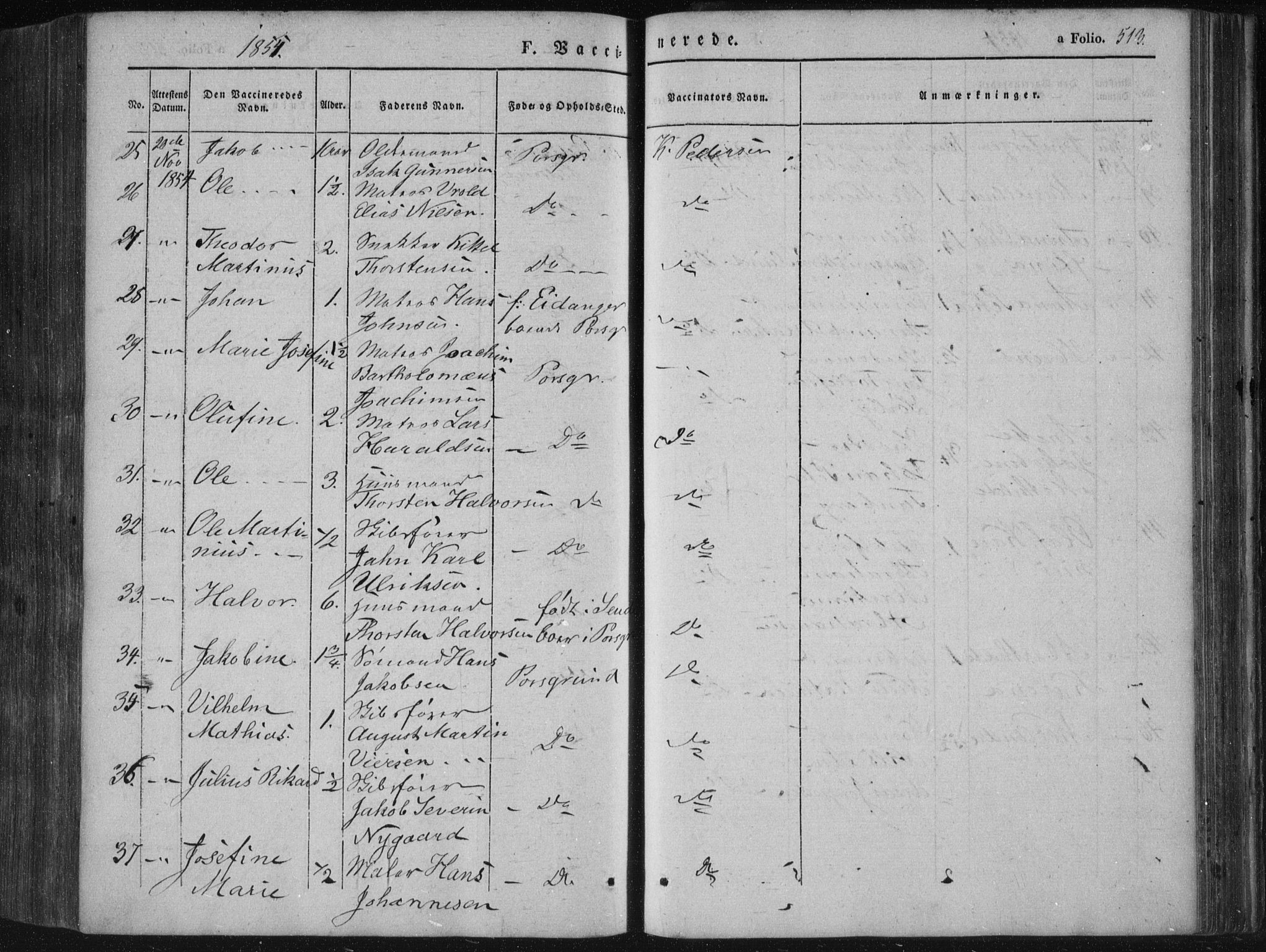 Porsgrunn kirkebøker , AV/SAKO-A-104/F/Fa/L0006: Parish register (official) no. 6, 1841-1857, p. 513