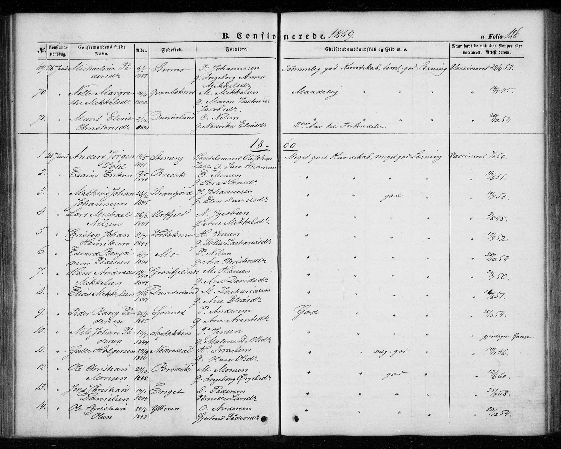 Ministerialprotokoller, klokkerbøker og fødselsregistre - Nordland, AV/SAT-A-1459/827/L0392: Parish register (official) no. 827A04, 1853-1866, p. 126