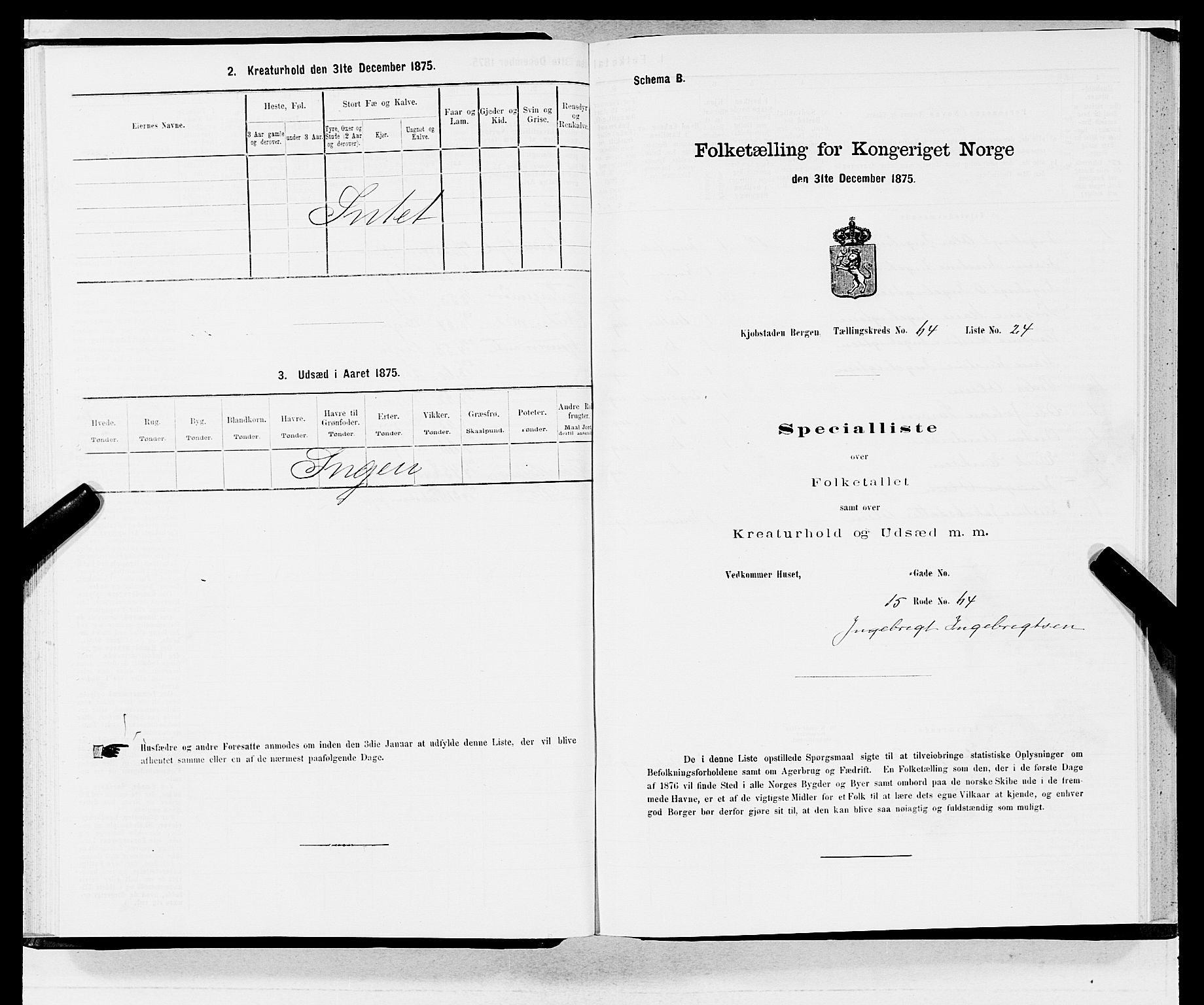 SAB, 1875 census for 1301 Bergen, 1875, p. 3434