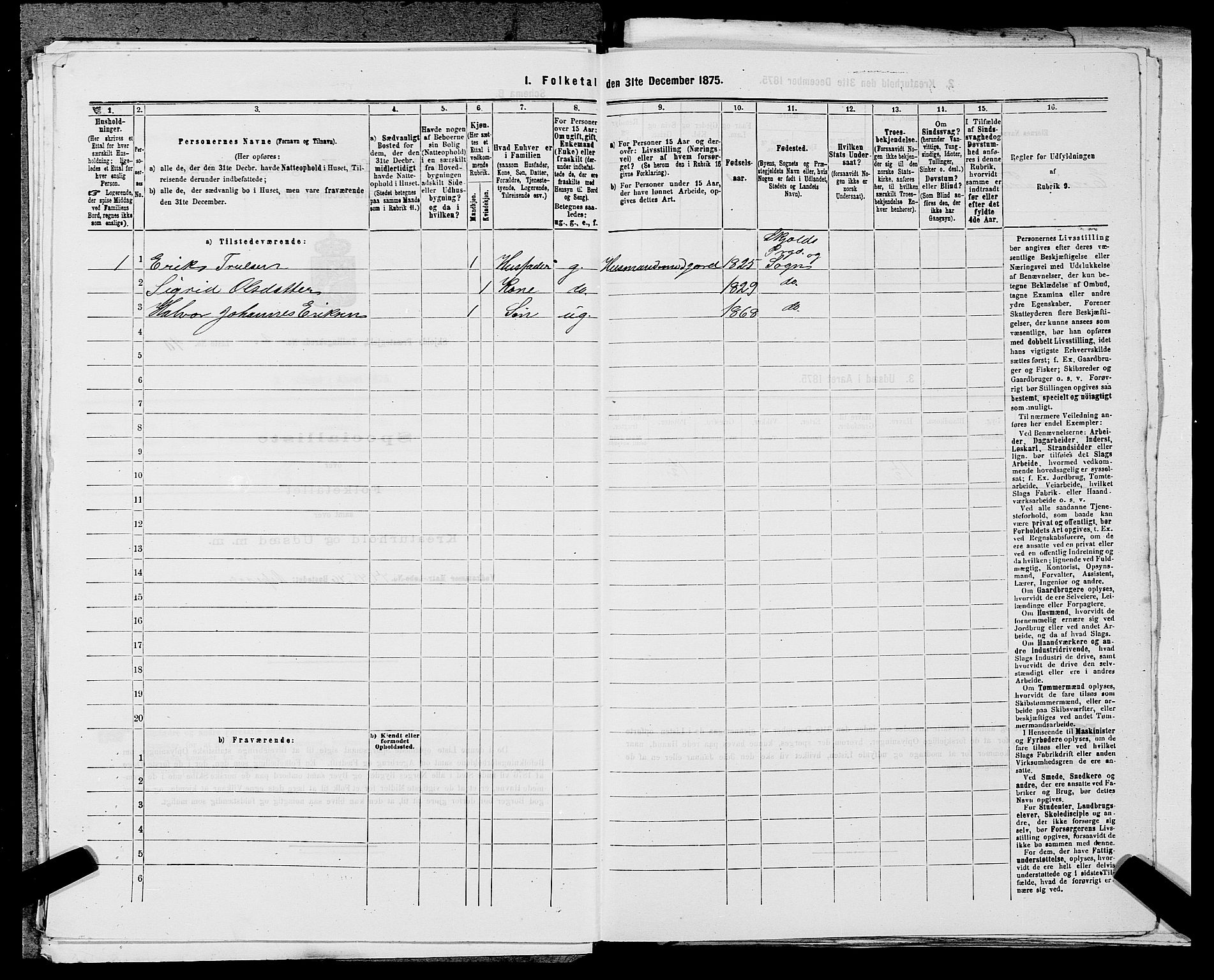 SAST, 1875 census for 1154P Skjold, 1875, p. 209