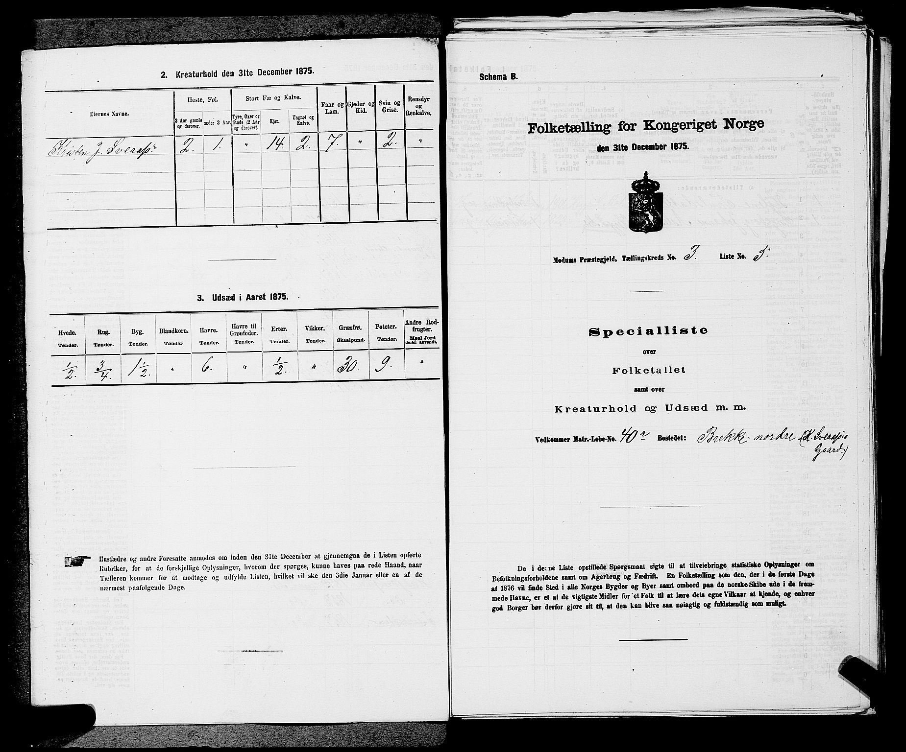 SAKO, 1875 census for 0623P Modum, 1875, p. 318