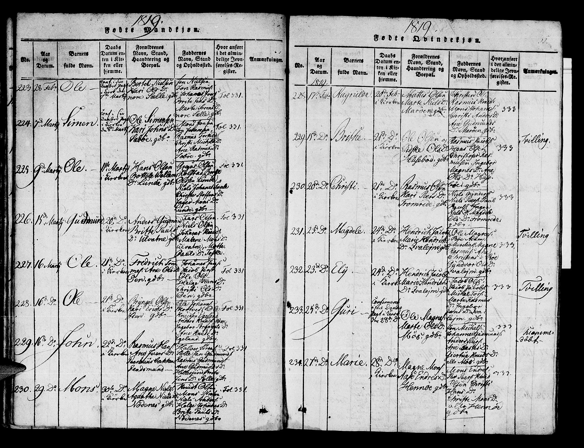Manger sokneprestembete, AV/SAB-A-76801/H/Haa: Parish register (official) no. A 3, 1816-1824, p. 35