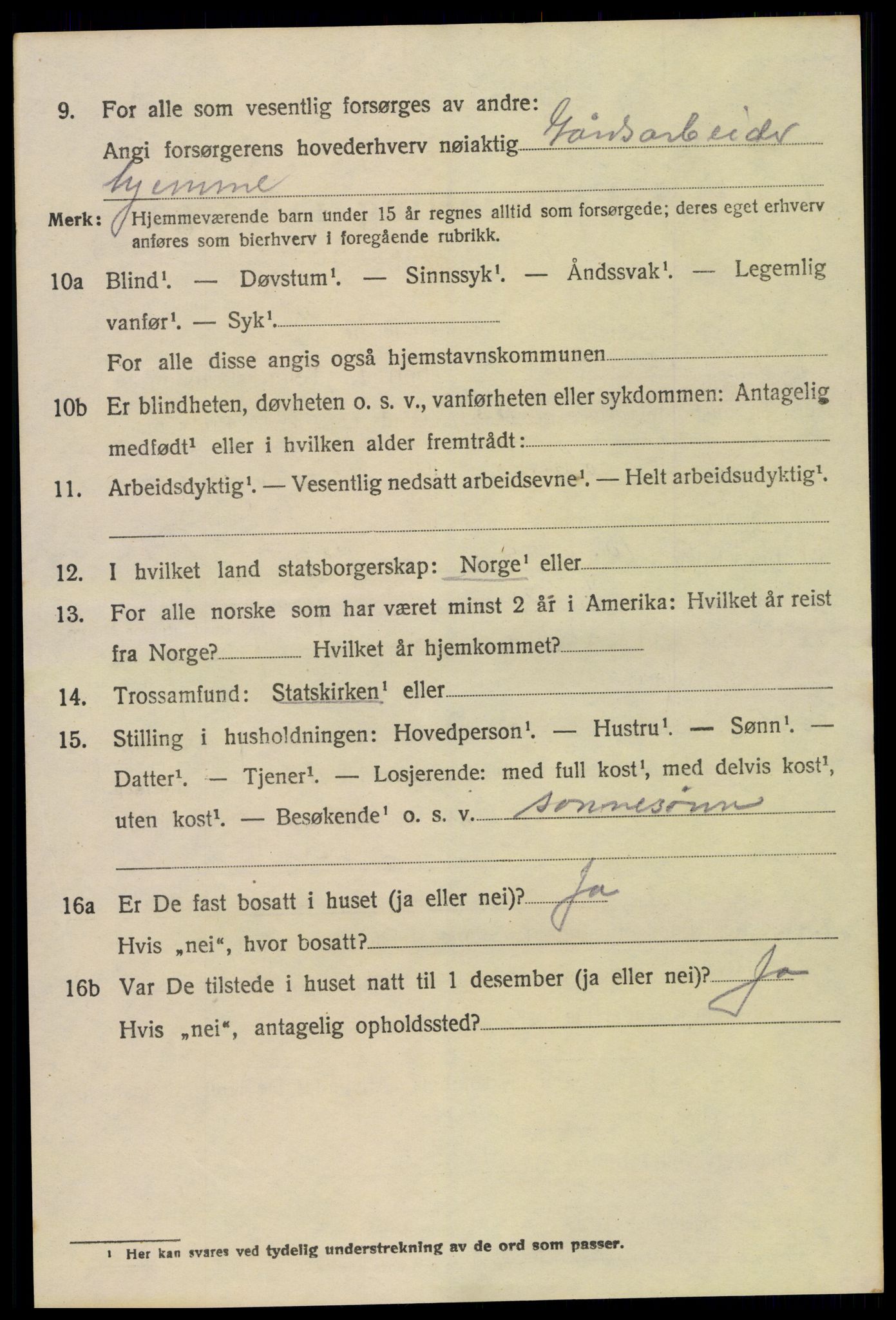 SAH, 1920 census for Furnes, 1920, p. 5668