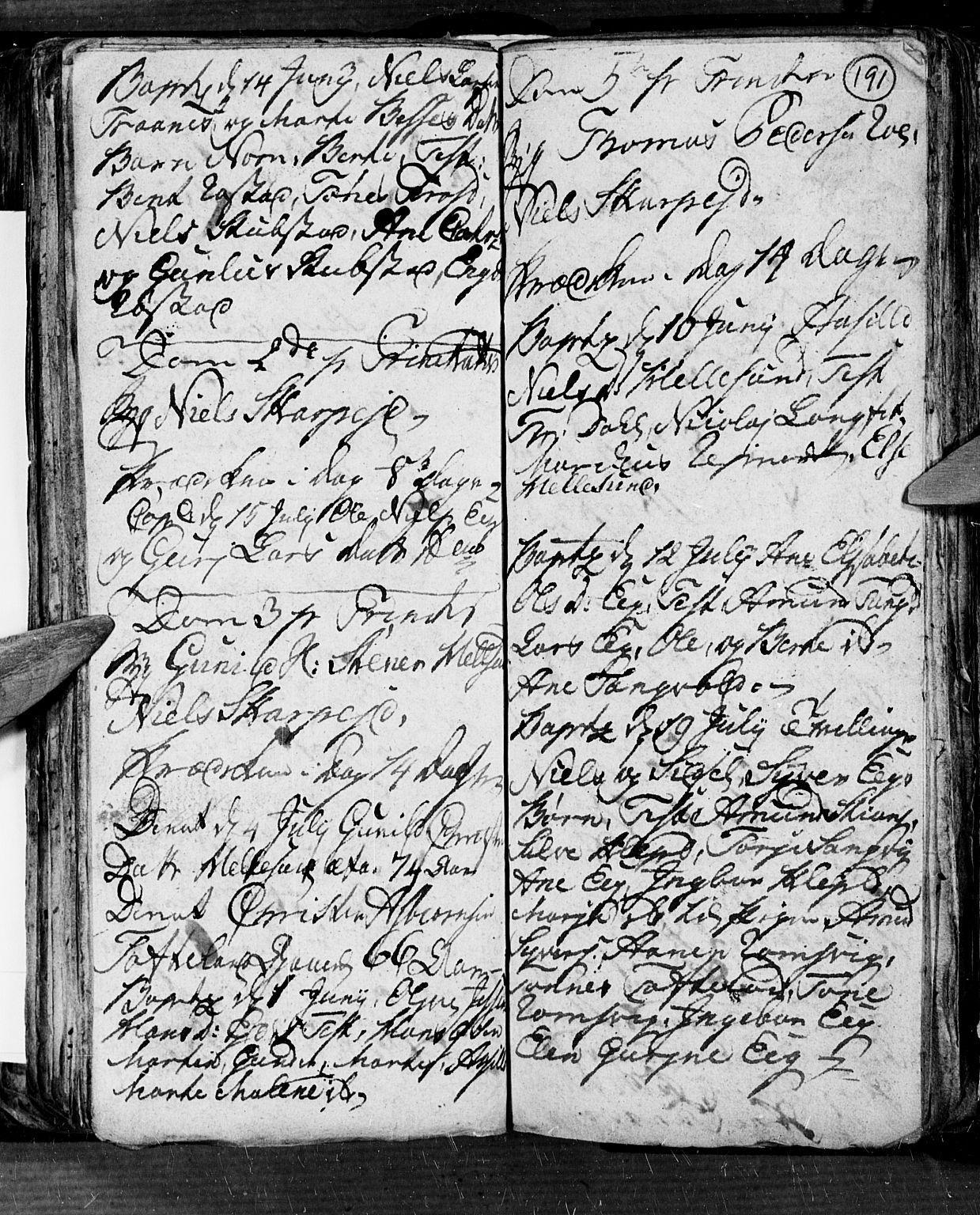 Søgne sokneprestkontor, SAK/1111-0037/F/Fb/Fbb/L0001: Parish register (copy) no. B 1, 1779-1802, p. 191