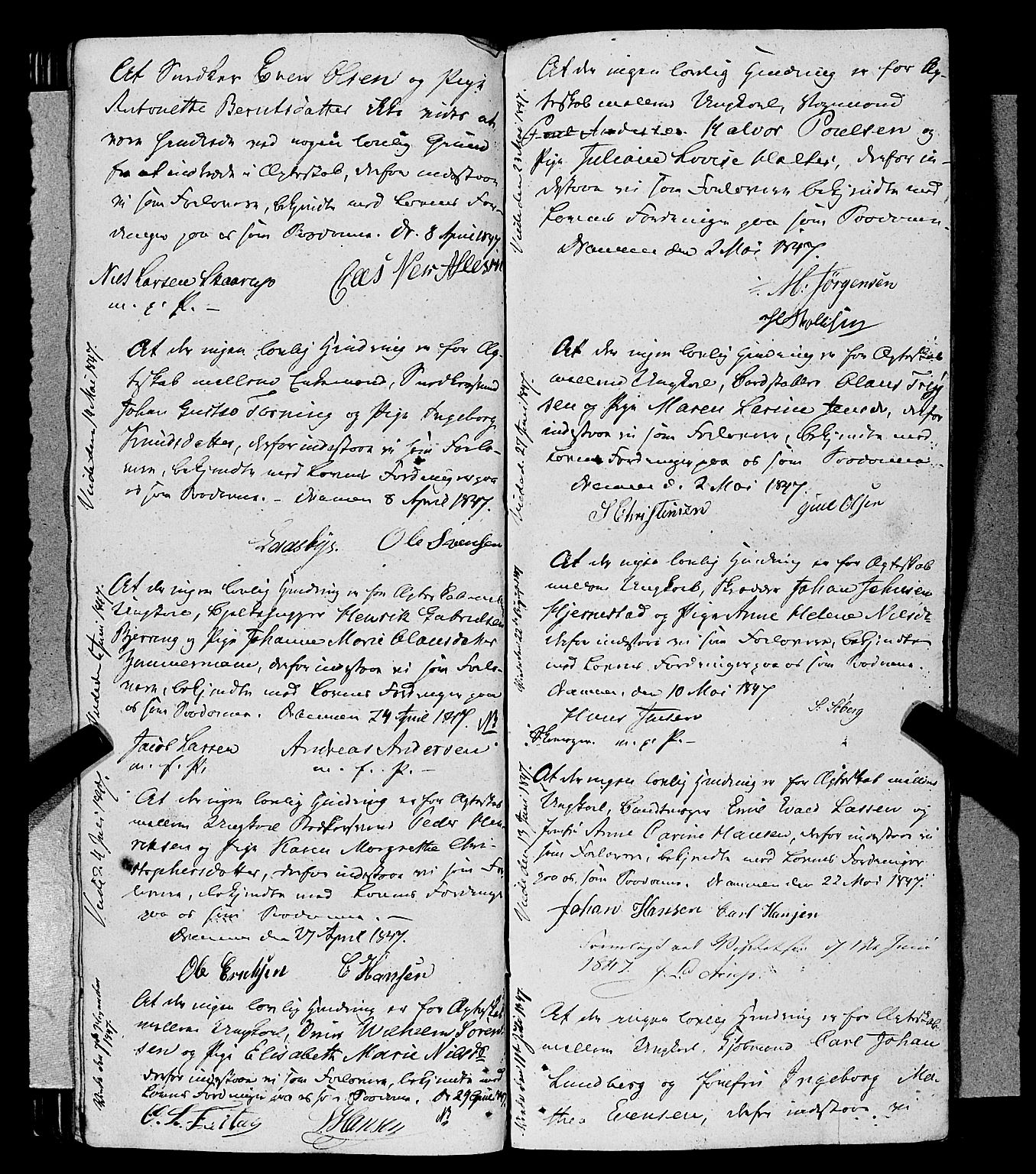 Bragernes kirkebøker, SAKO/A-6/H/Hb/L0001: Best man's statements no. 1, 1819-1865