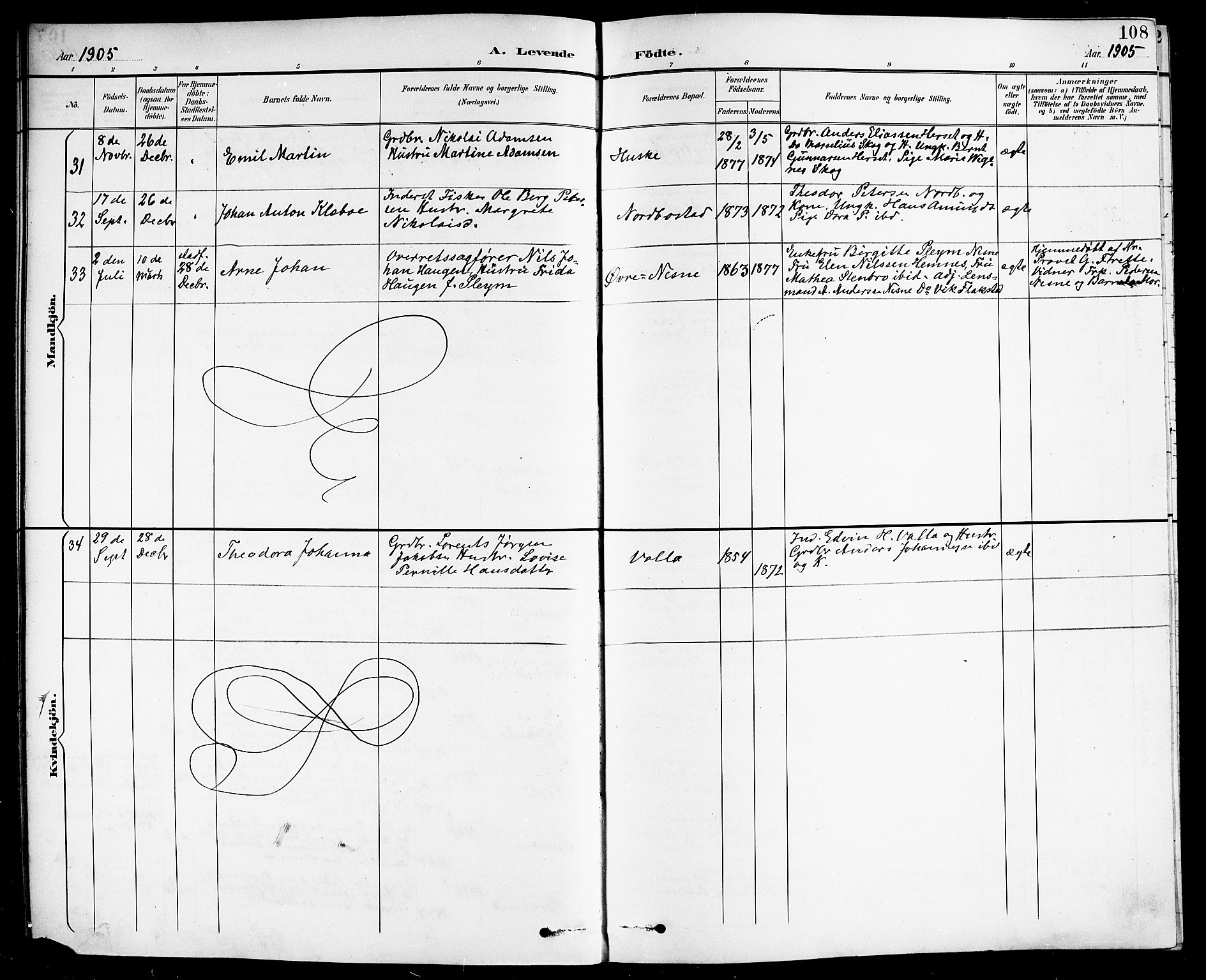 Ministerialprotokoller, klokkerbøker og fødselsregistre - Nordland, SAT/A-1459/838/L0559: Parish register (copy) no. 838C06, 1893-1910, p. 108