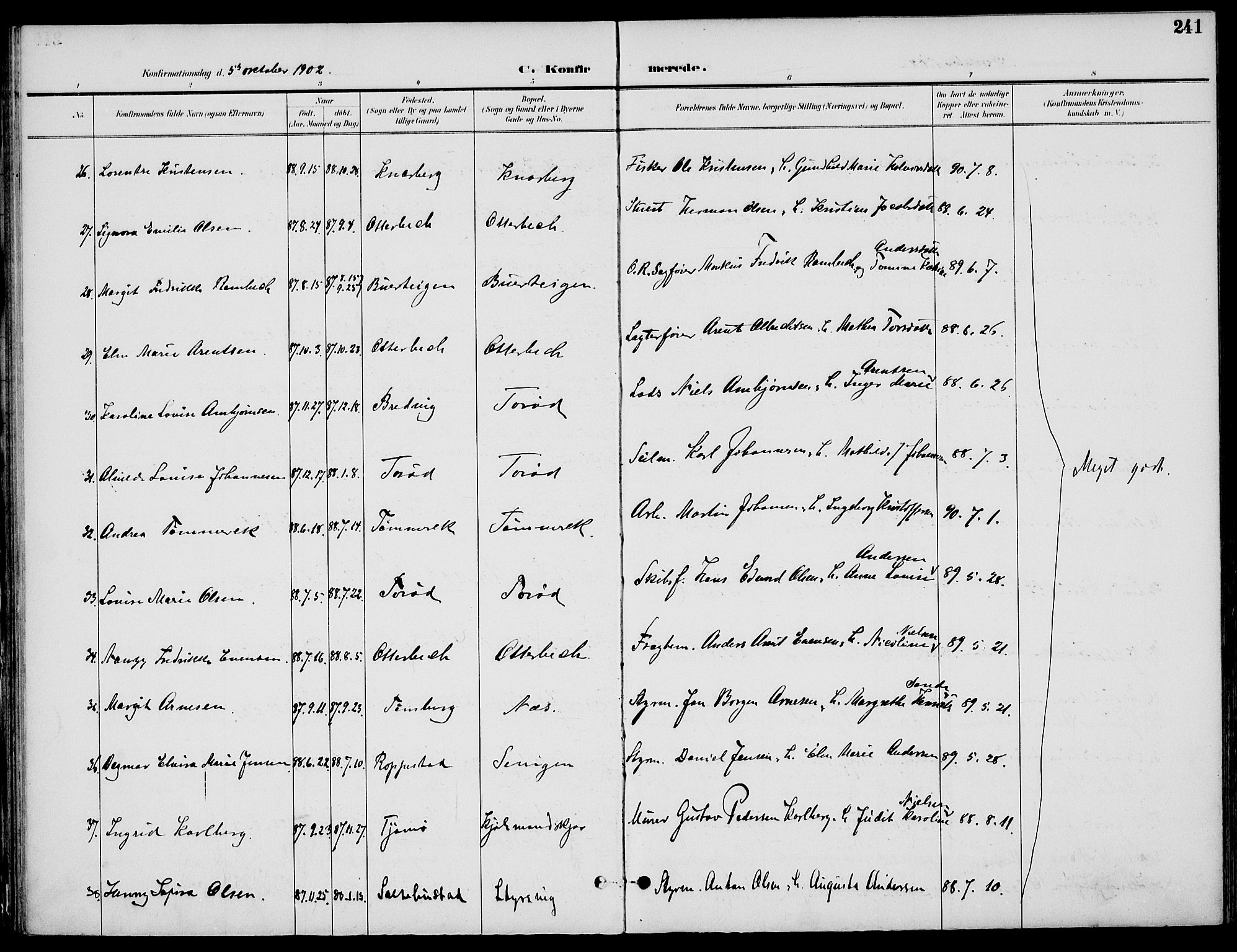 Nøtterøy kirkebøker, AV/SAKO-A-354/F/Fa/L0009: Parish register (official) no. I 9, 1894-1907, p. 241