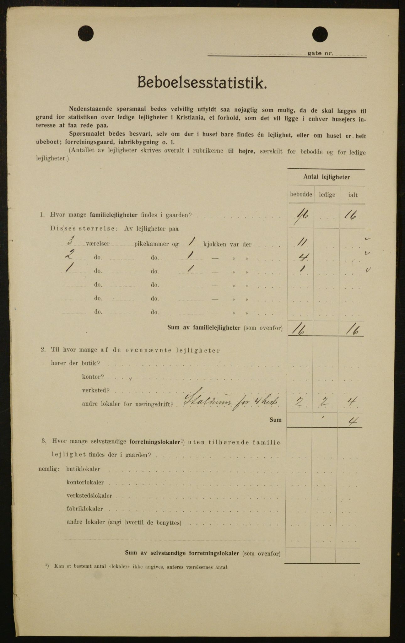 OBA, Municipal Census 1909 for Kristiania, 1909, p. 41487