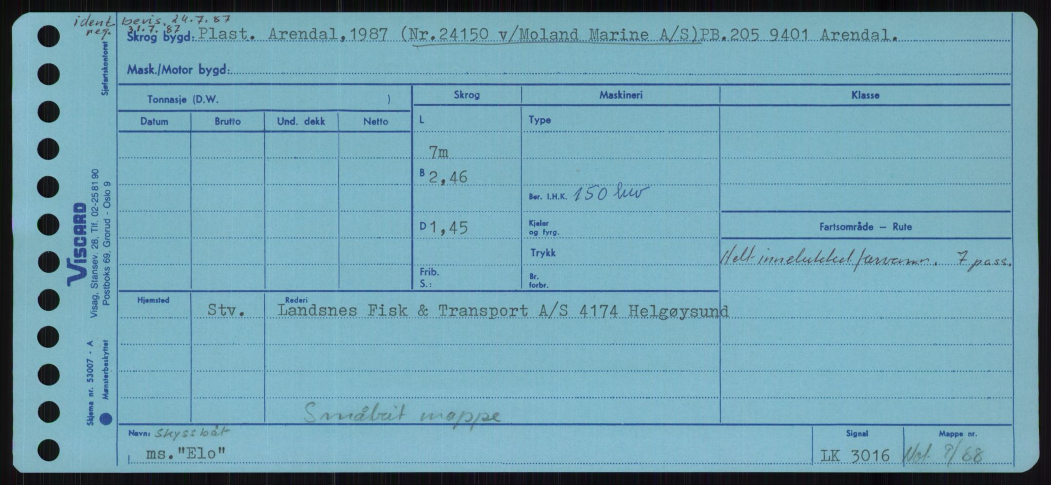 Sjøfartsdirektoratet med forløpere, Skipsmålingen, RA/S-1627/H/Ha/L0002/0001: Fartøy, Eik-Hill / Fartøy, Eik-F, p. 137