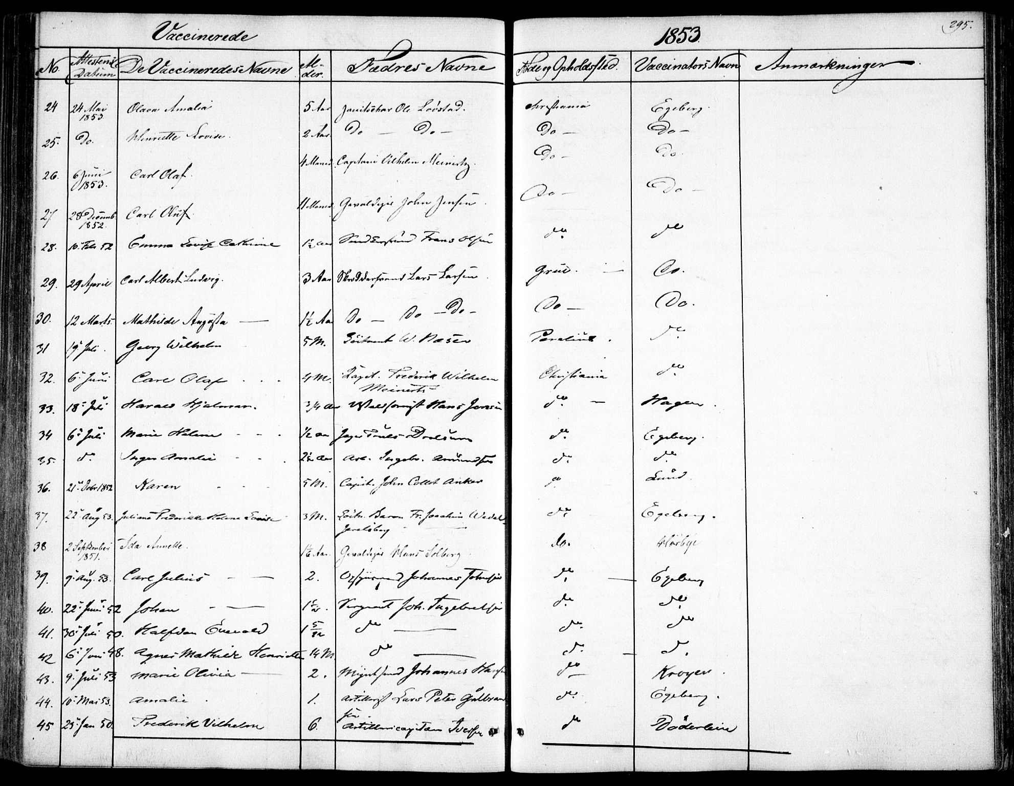 Garnisonsmenigheten Kirkebøker, SAO/A-10846/F/Fa/L0009: Parish register (official) no. 9, 1842-1859, p. 295