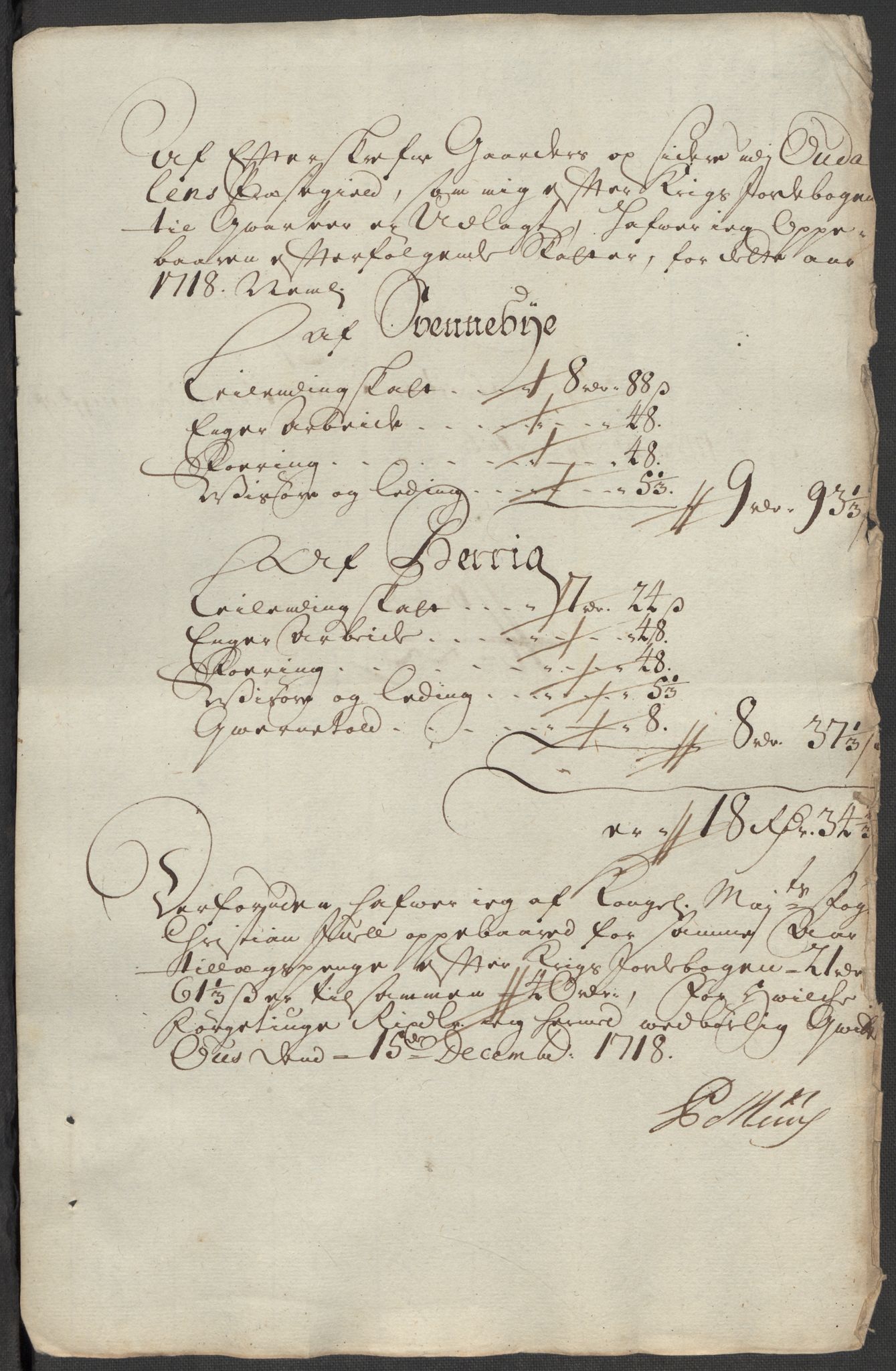 Rentekammeret inntil 1814, Reviderte regnskaper, Fogderegnskap, AV/RA-EA-4092/R13/L0857: Fogderegnskap Solør, Odal og Østerdal, 1718, p. 282
