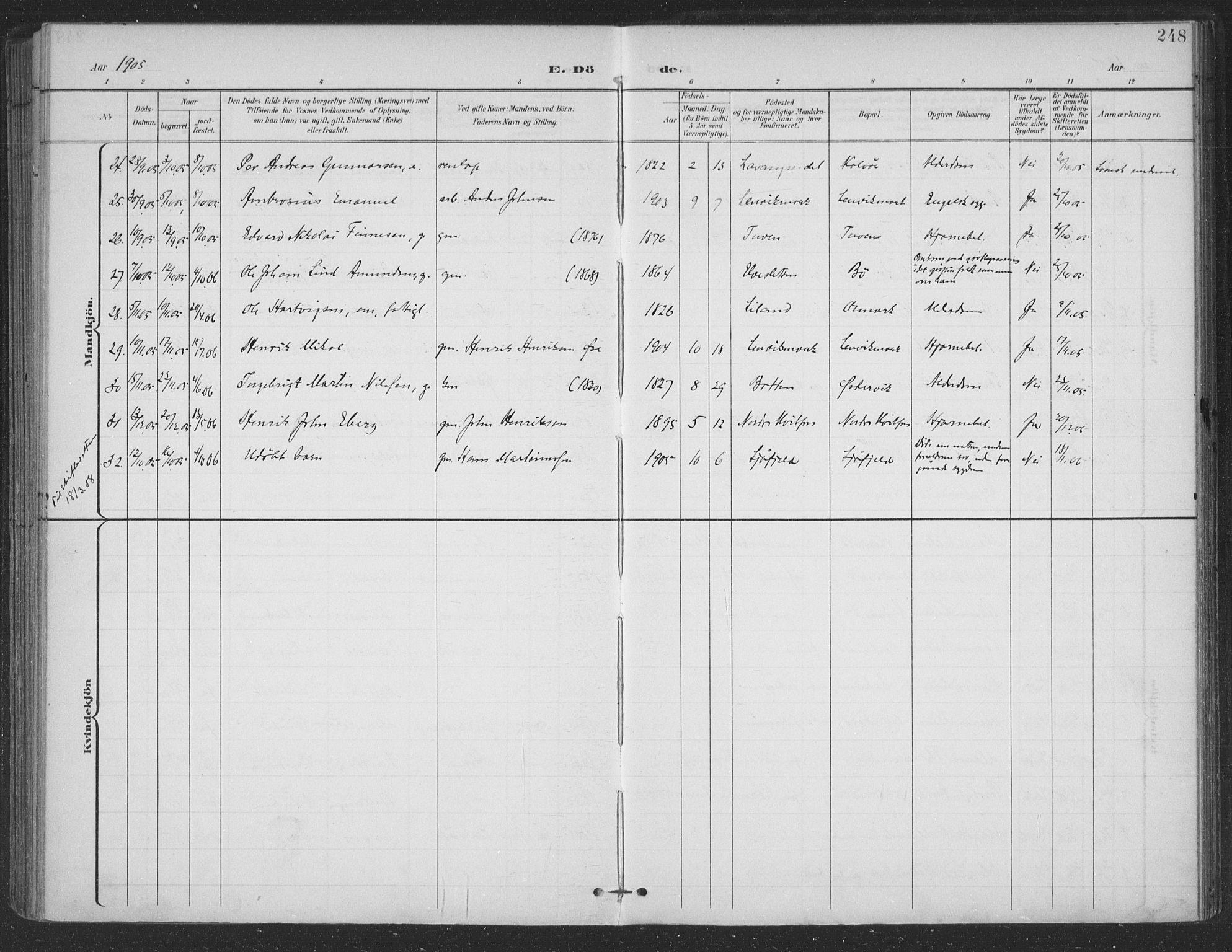 Ministerialprotokoller, klokkerbøker og fødselsregistre - Nordland, SAT/A-1459/863/L0899: Parish register (official) no. 863A11, 1897-1906, p. 248