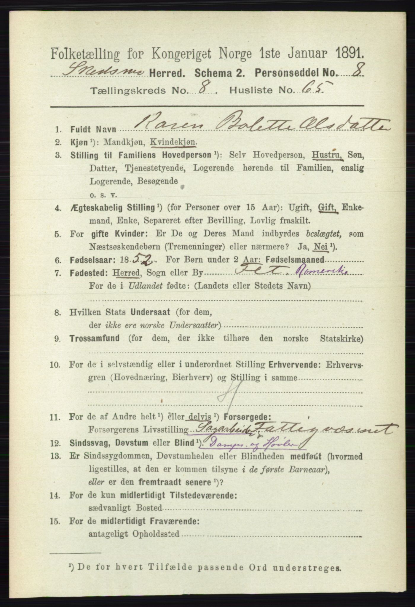 RA, 1891 census for 0231 Skedsmo, 1891, p. 4643