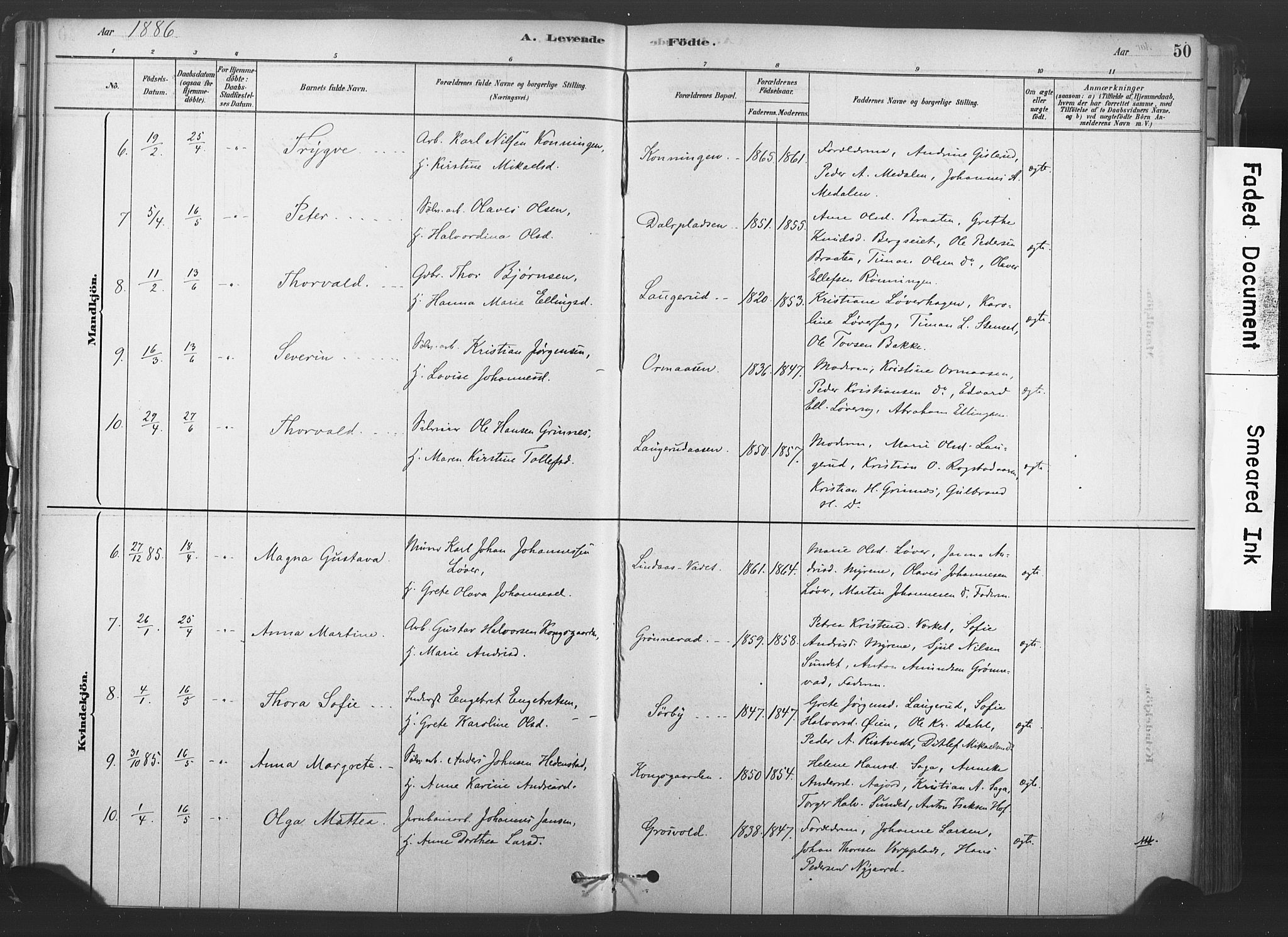 Sandsvær kirkebøker, AV/SAKO-A-244/F/Fd/L0001: Parish register (official) no. IV 1, 1878-1906, p. 50
