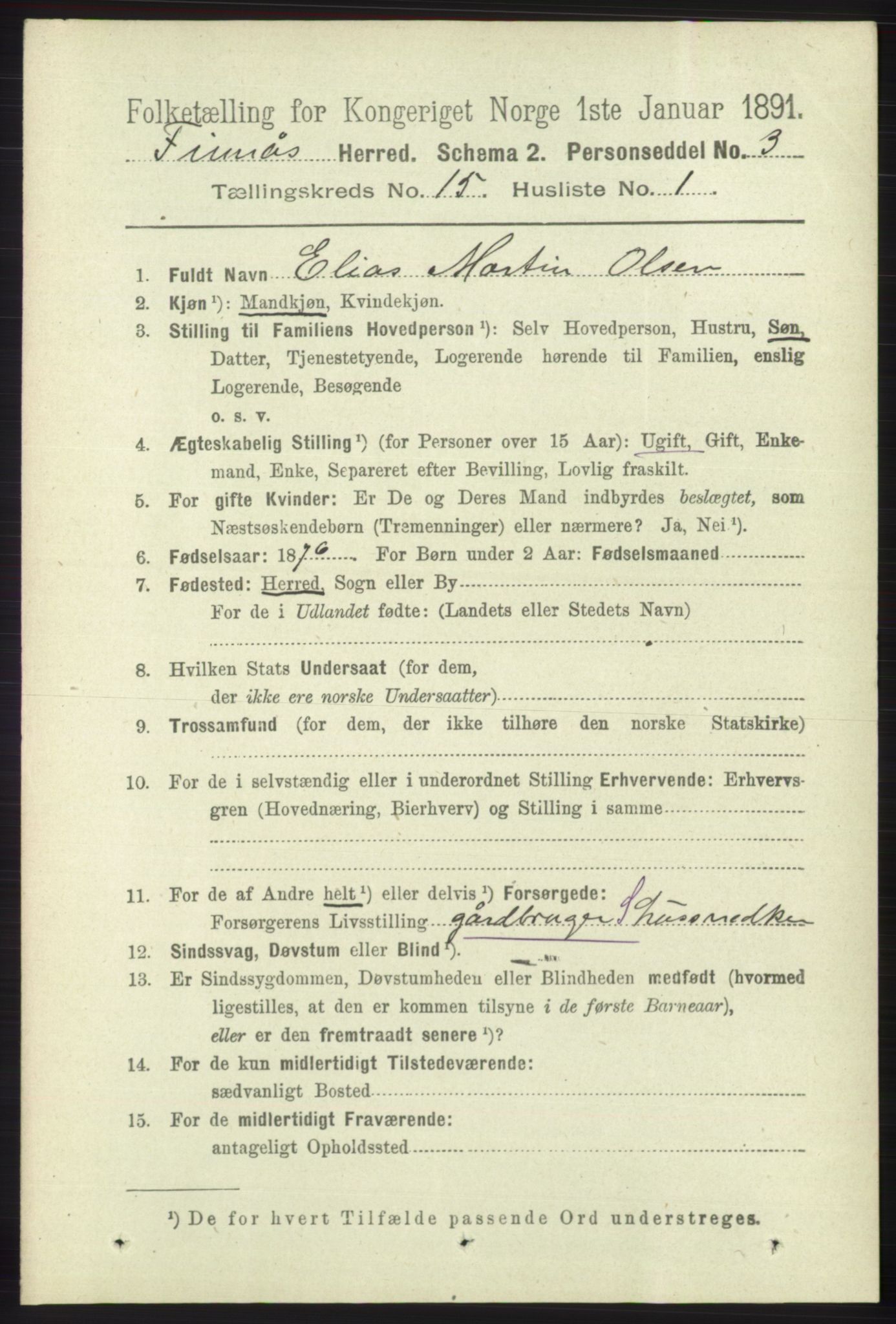 RA, 1891 census for 1218 Finnås, 1891, p. 5944