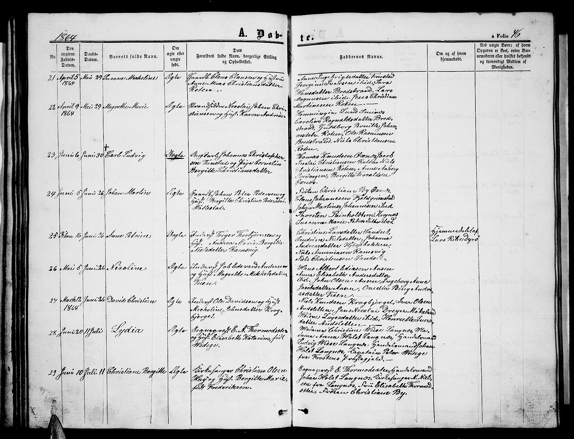 Ministerialprotokoller, klokkerbøker og fødselsregistre - Nordland, AV/SAT-A-1459/893/L1347: Parish register (copy) no. 893C02, 1858-1866, p. 46