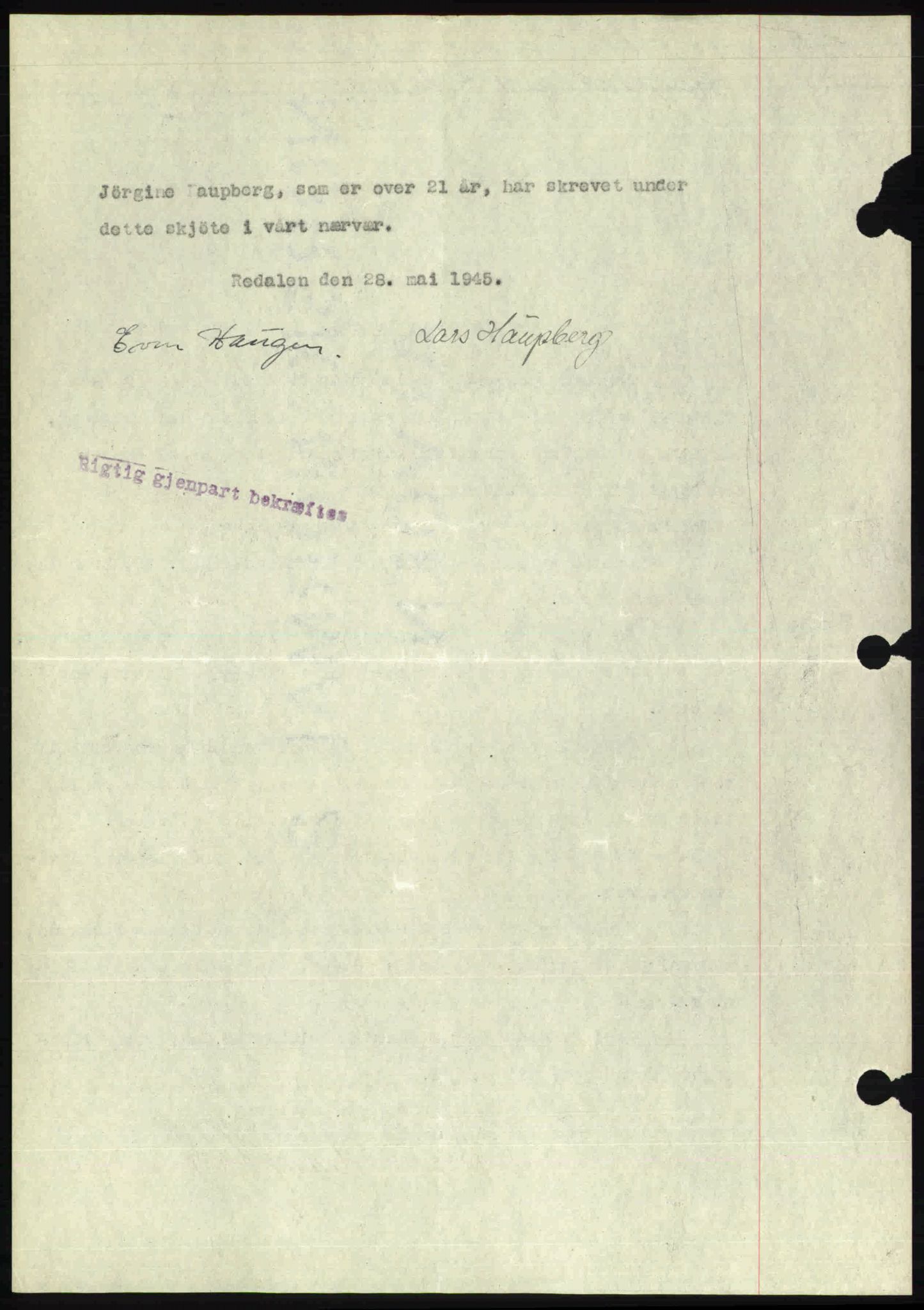 Toten tingrett, SAH/TING-006/H/Hb/Hbc/L0013: Mortgage book no. Hbc-13, 1945-1945, Diary no: : 846/1945