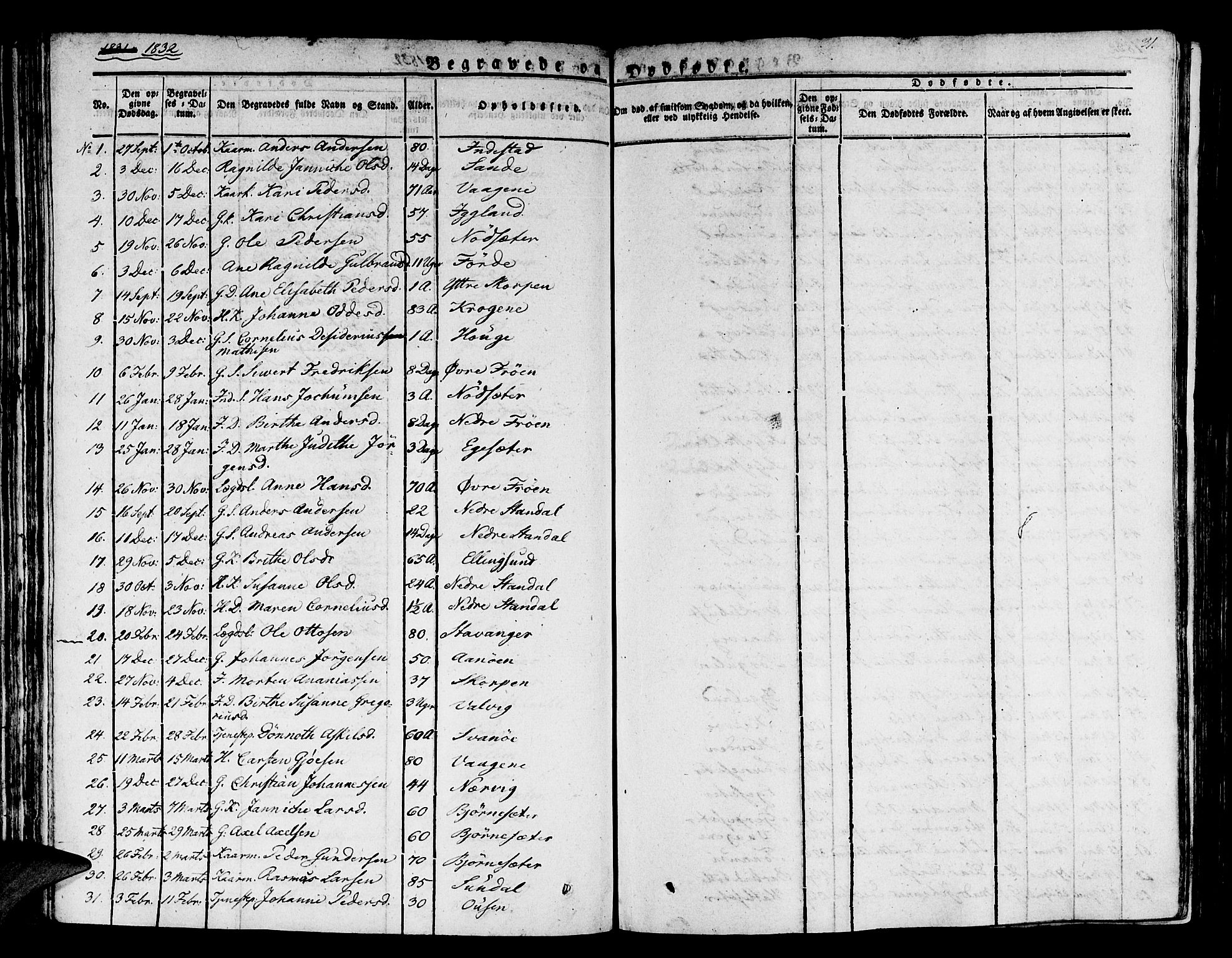 Kinn sokneprestembete, AV/SAB-A-80801/H/Haa/Haaa/L0004/0002: Parish register (official) no. A 4II, 1822-1840, p. 31