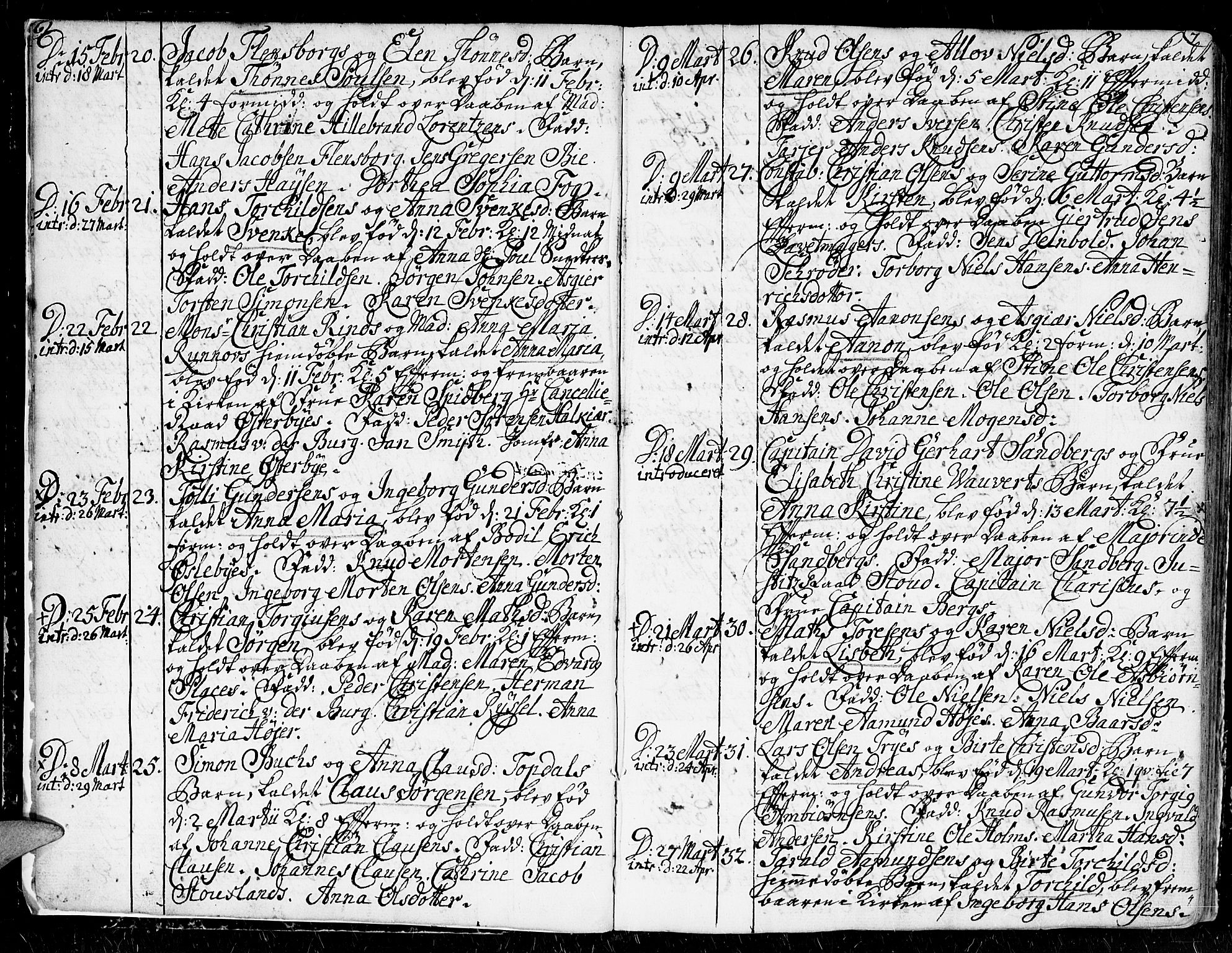 Kristiansand domprosti, AV/SAK-1112-0006/F/Fa/L0002: Parish register (official) no. A 2, 1755-1778, p. 6-7